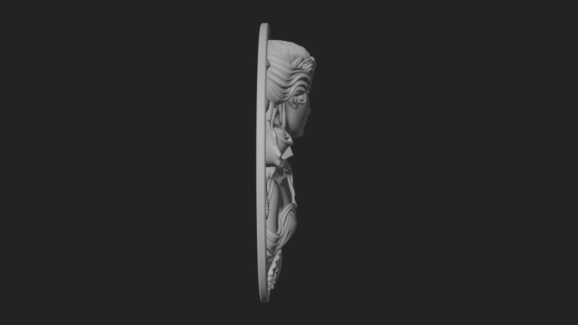 Venus with Roses Oval Plaque Design 1 3D Print Model 3D Model