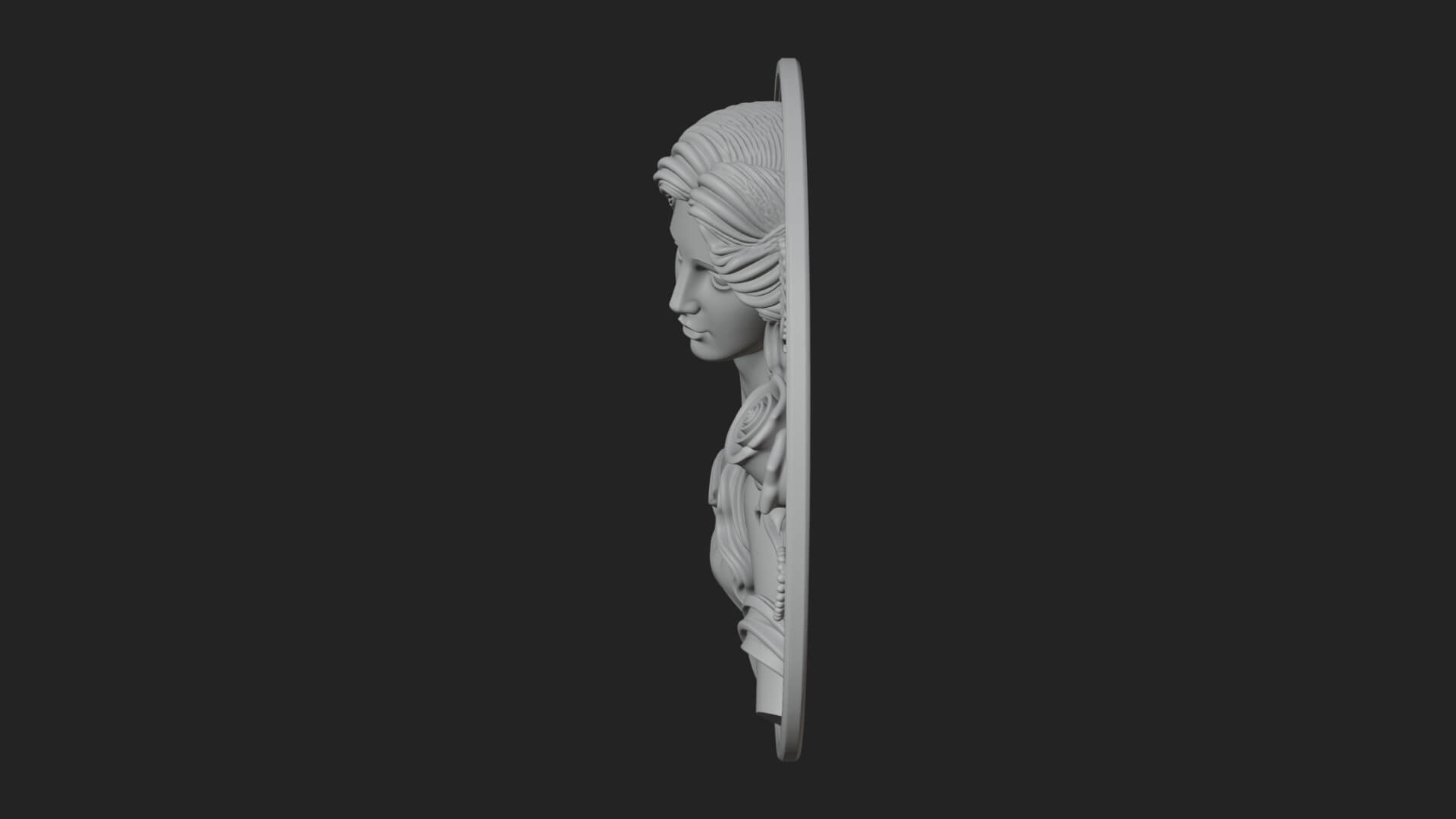 Venus with Roses Oval Plaque Design 1 3D Print Model 3D Model