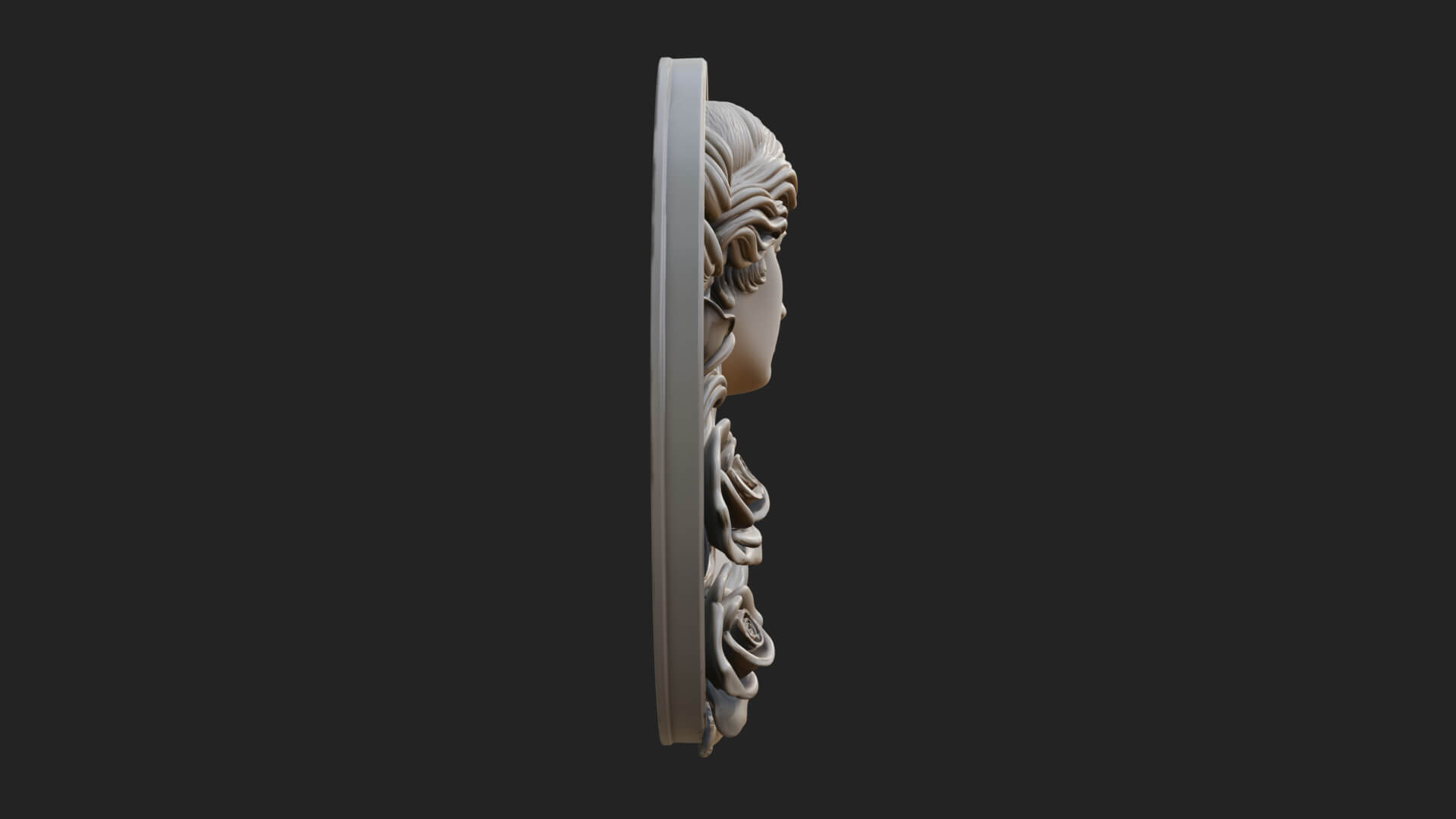 Venus with Roses Oval Plaque Design 2 3D Print Model 3D Model