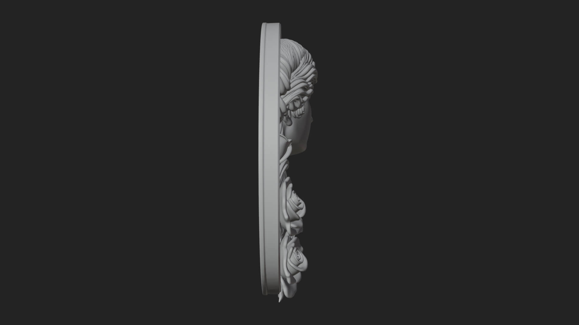 Venus with Roses Oval Plaque Design 2 3D Print Model 3D Model