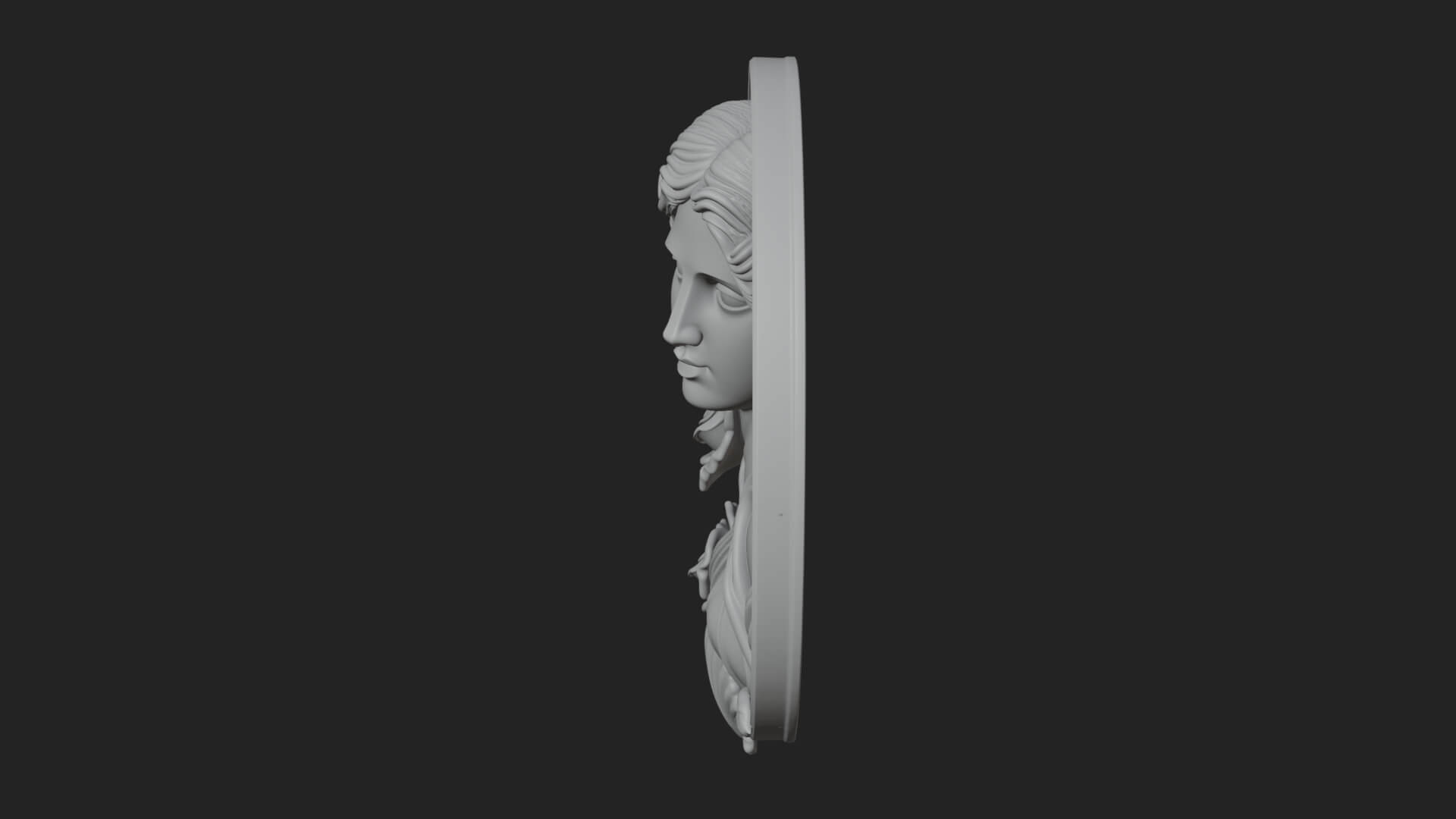 Venus with Roses Oval Plaque Design 2 3D Print Model 3D Model