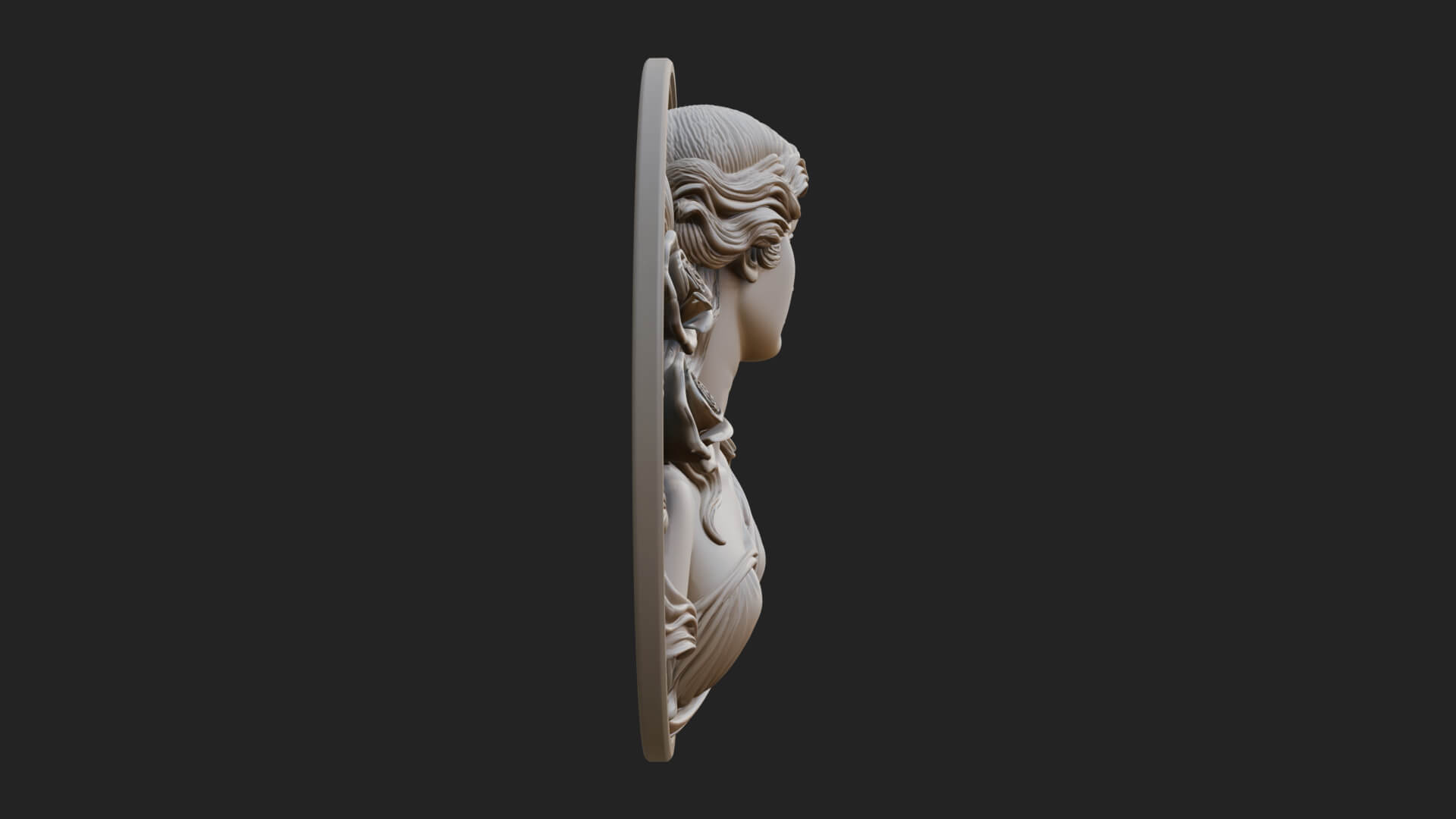 Venus with Roses Oval Plaque Design 3 3D Print Model 3D Model
