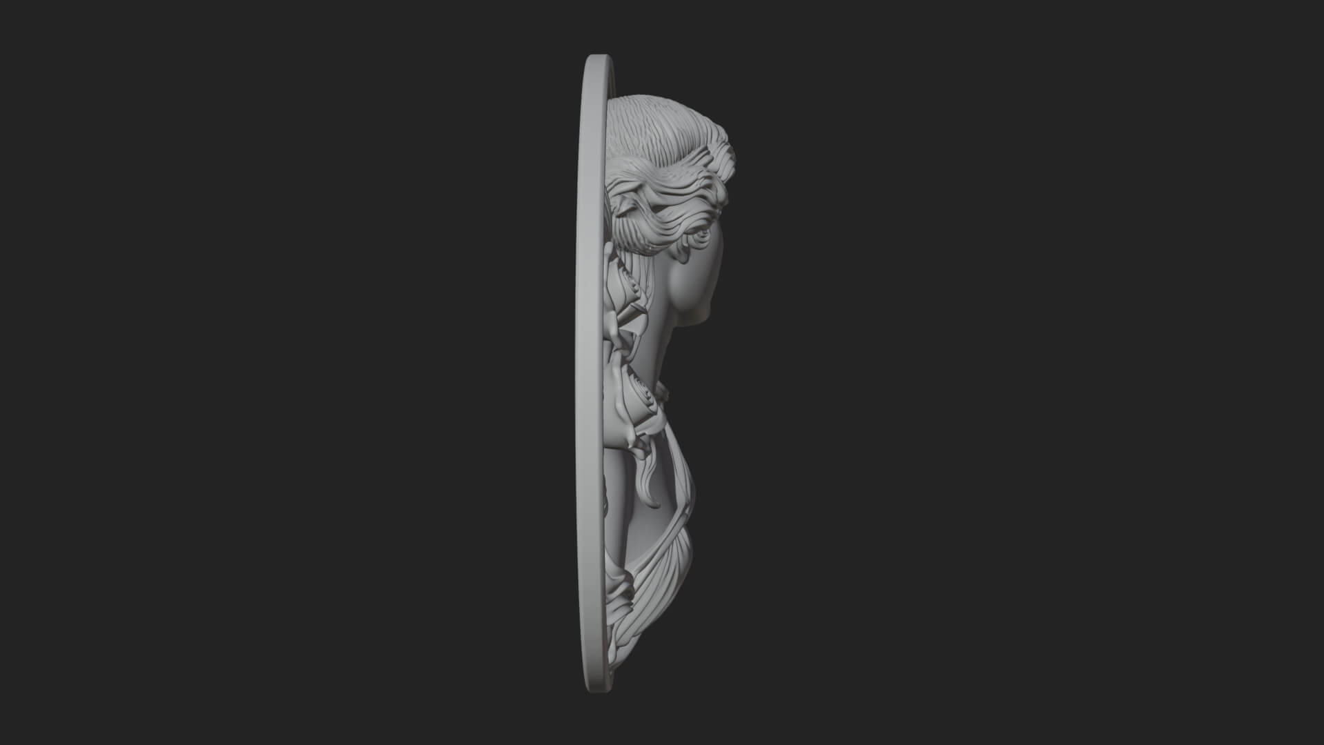 Venus with Roses Oval Plaque Design 3 3D Print Model 3D Model
