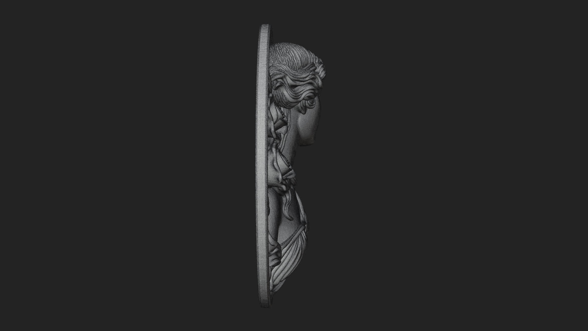 Venus with Roses Oval Plaque Design 3 3D Print Model 3D Model