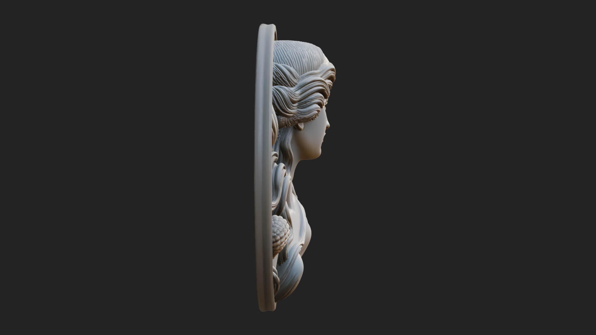 Venus with Roses Oval Plaque Design 4 3D Print Model 3D Model