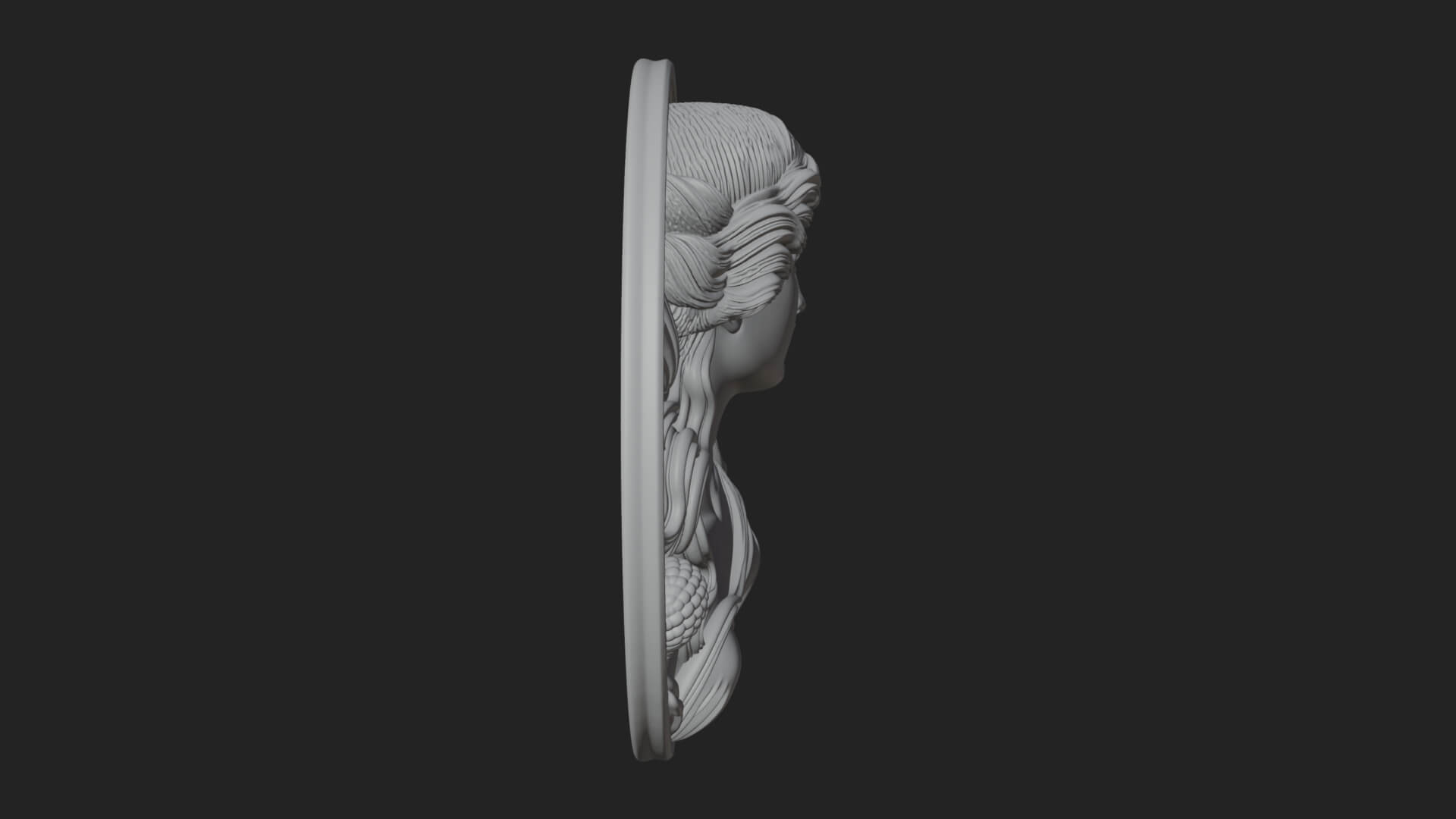 Venus with Roses Oval Plaque Design 4 3D Print Model 3D Model