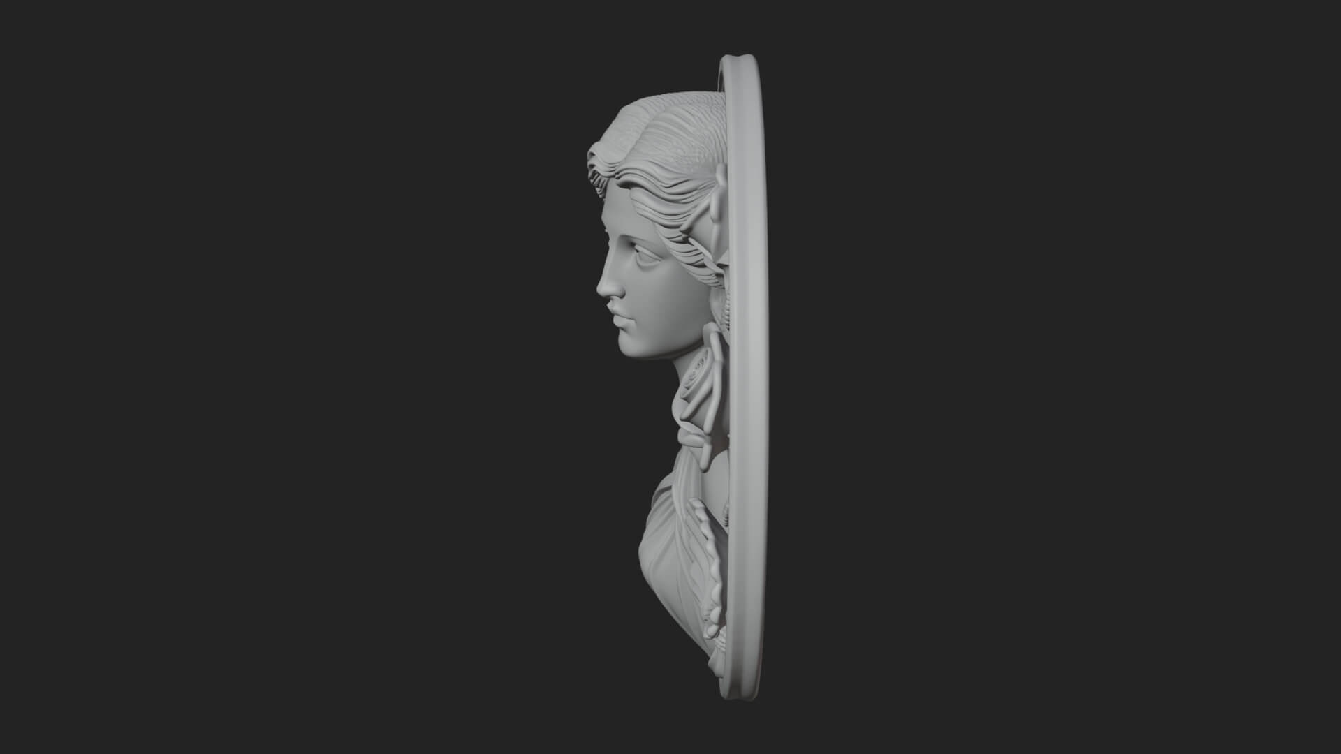 Venus with Roses Oval Plaque Design 4 3D Print Model 3D Model