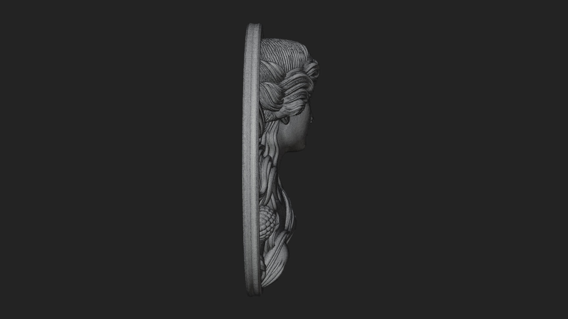 Venus with Roses Oval Plaque Design 4 3D Print Model 3D Model