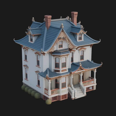 Victorian House Design 3 3D Print Model