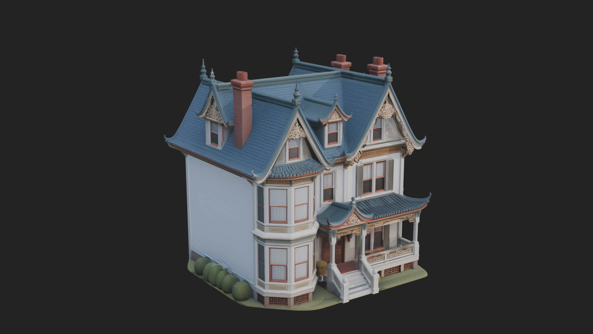 Victorian House Design 4 3D Print Model 3D Model