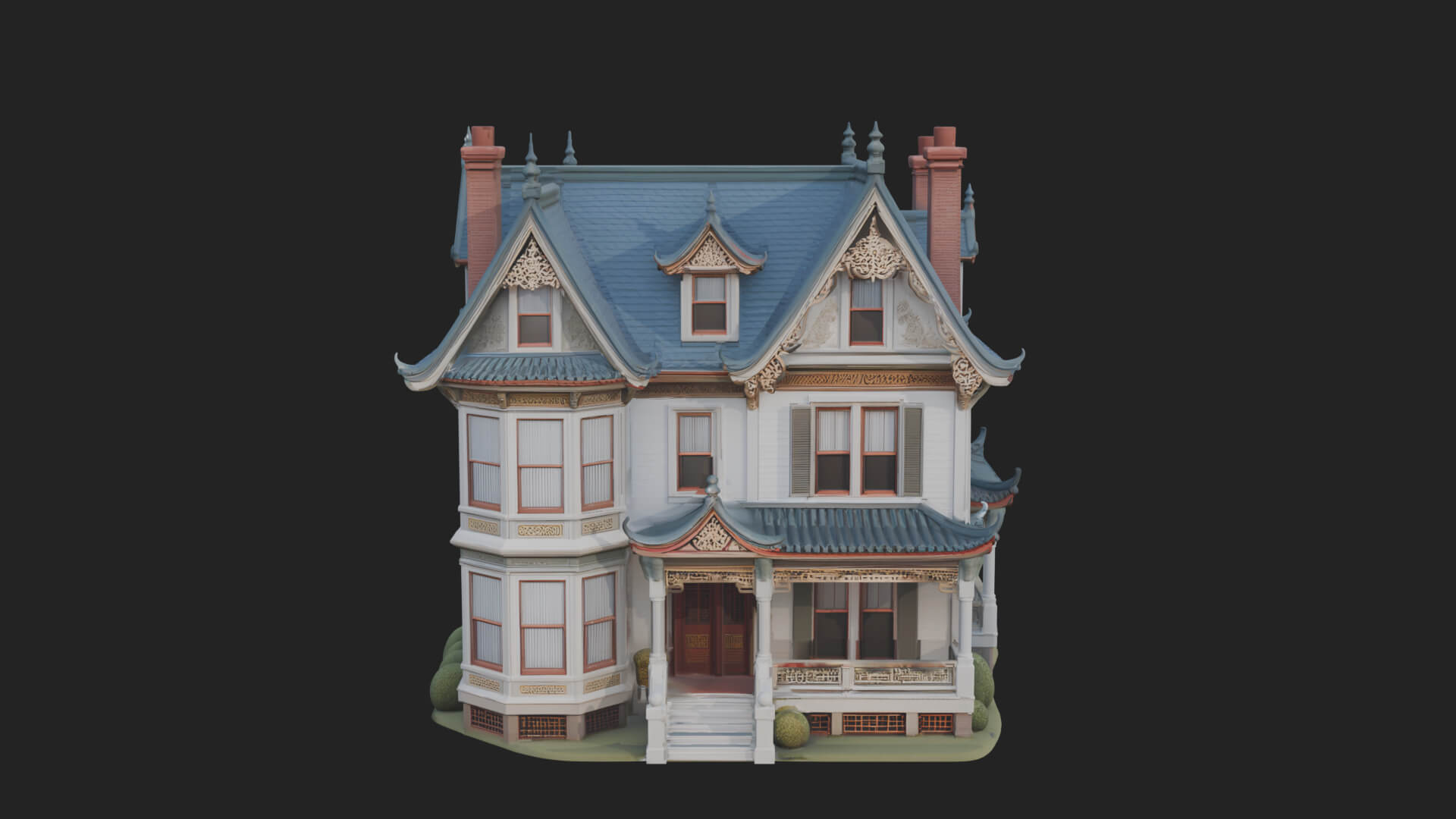 Victorian House Design 4 3D Print Model 3D Model