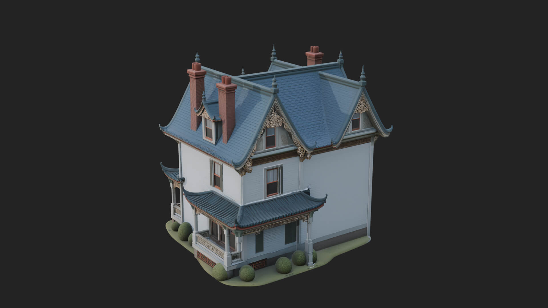 Victorian House Design 4 3D Print Model 3D Model
