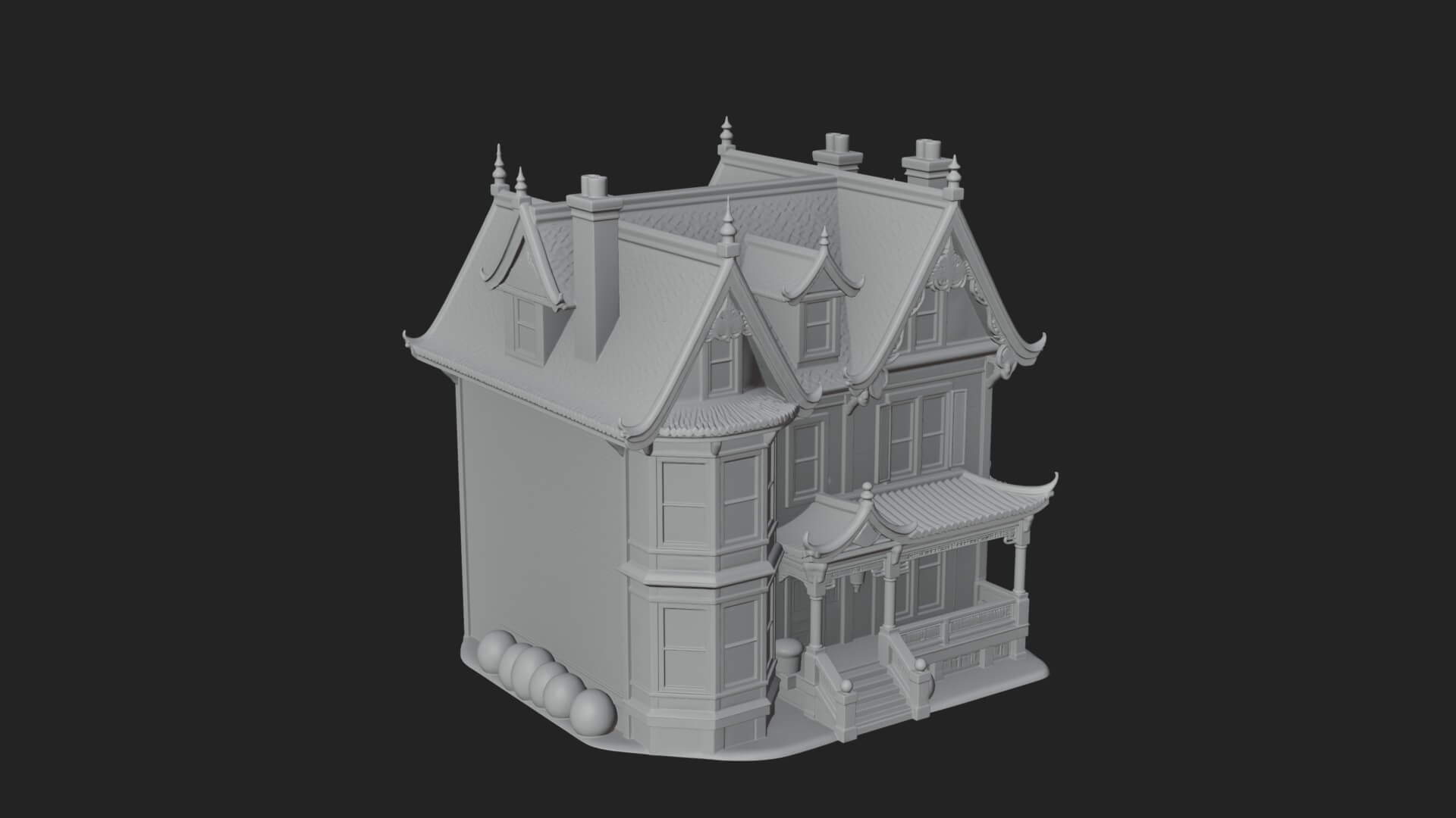 Victorian House Design 4 3D Print Model 3D Model