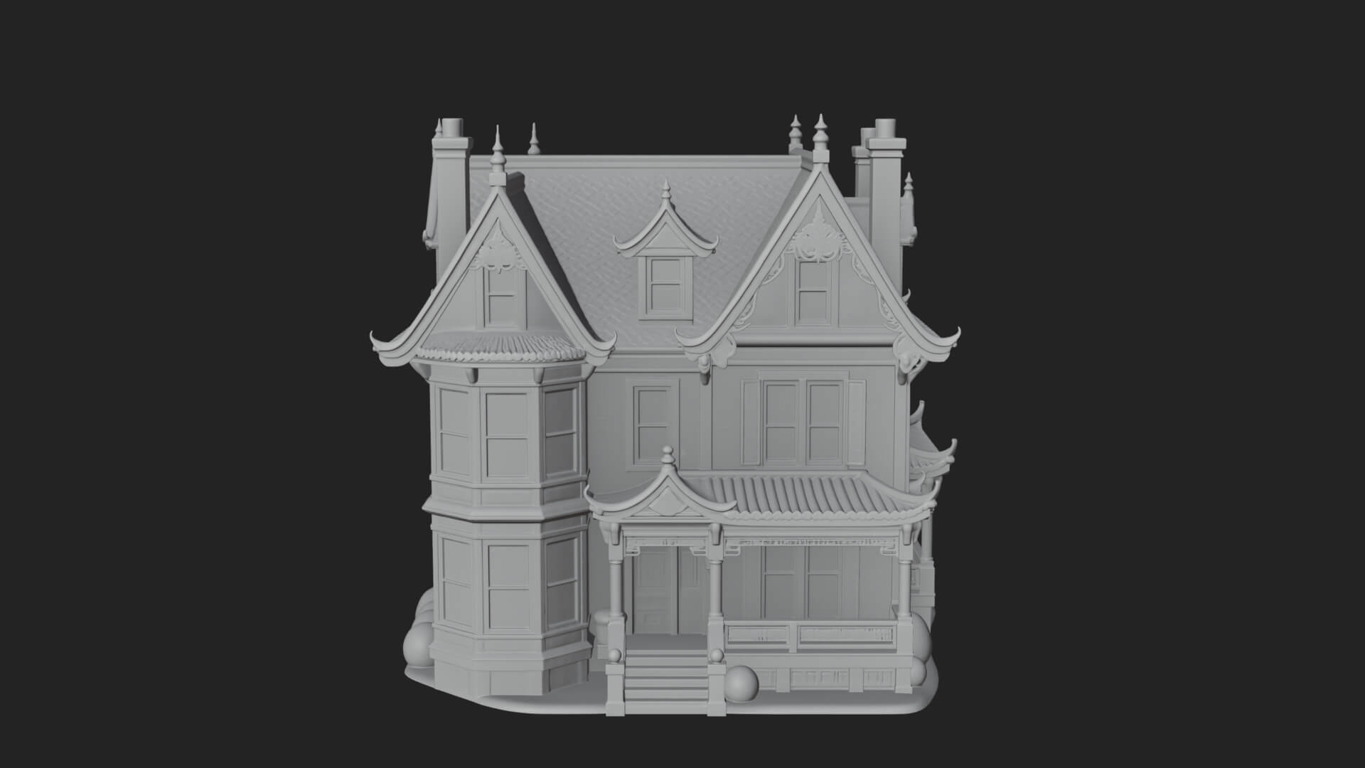 Victorian House Design 4 3D Print Model 3D Model