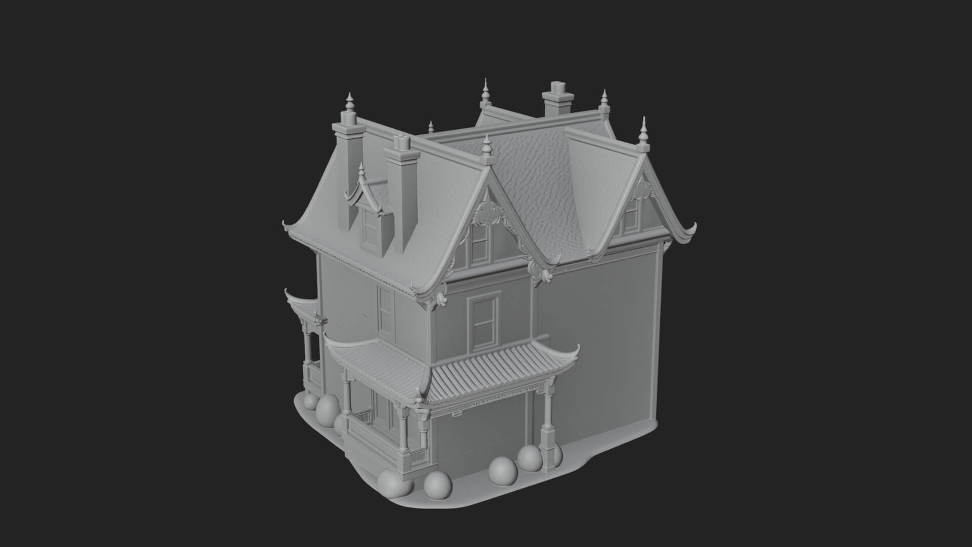 Victorian House Design 4 3D Print Model 3D Model