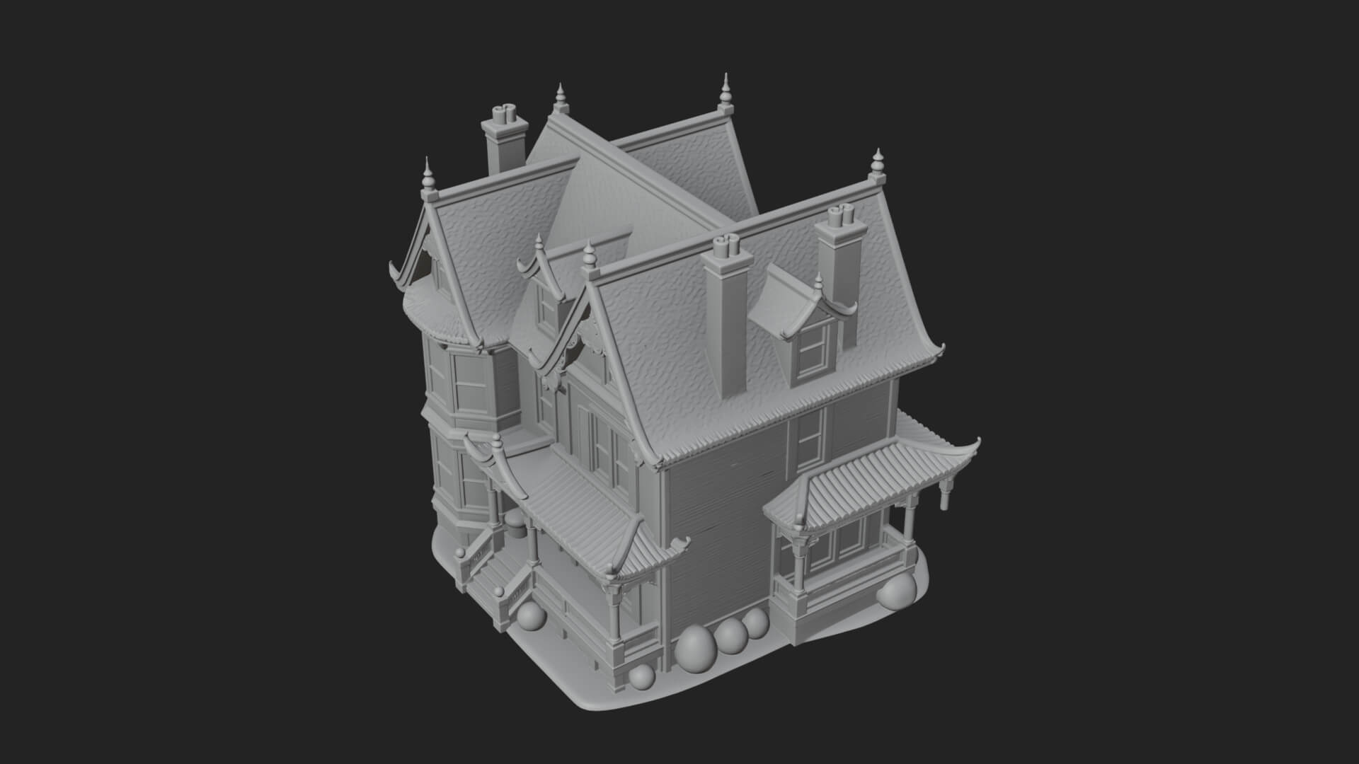Victorian House Design 4 3D Print Model 3D Model