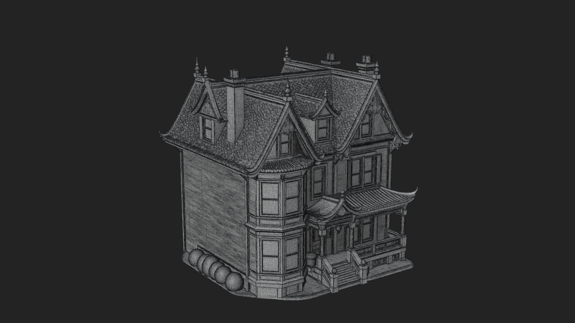 Victorian House Design 4 3D Print Model 3D Model