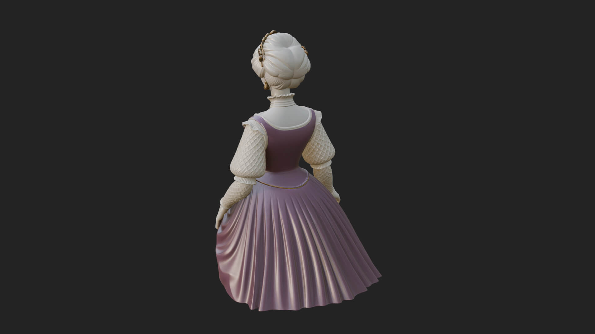 Victorian Lady Gown Statue Design 1 3D Print Model 3D Model