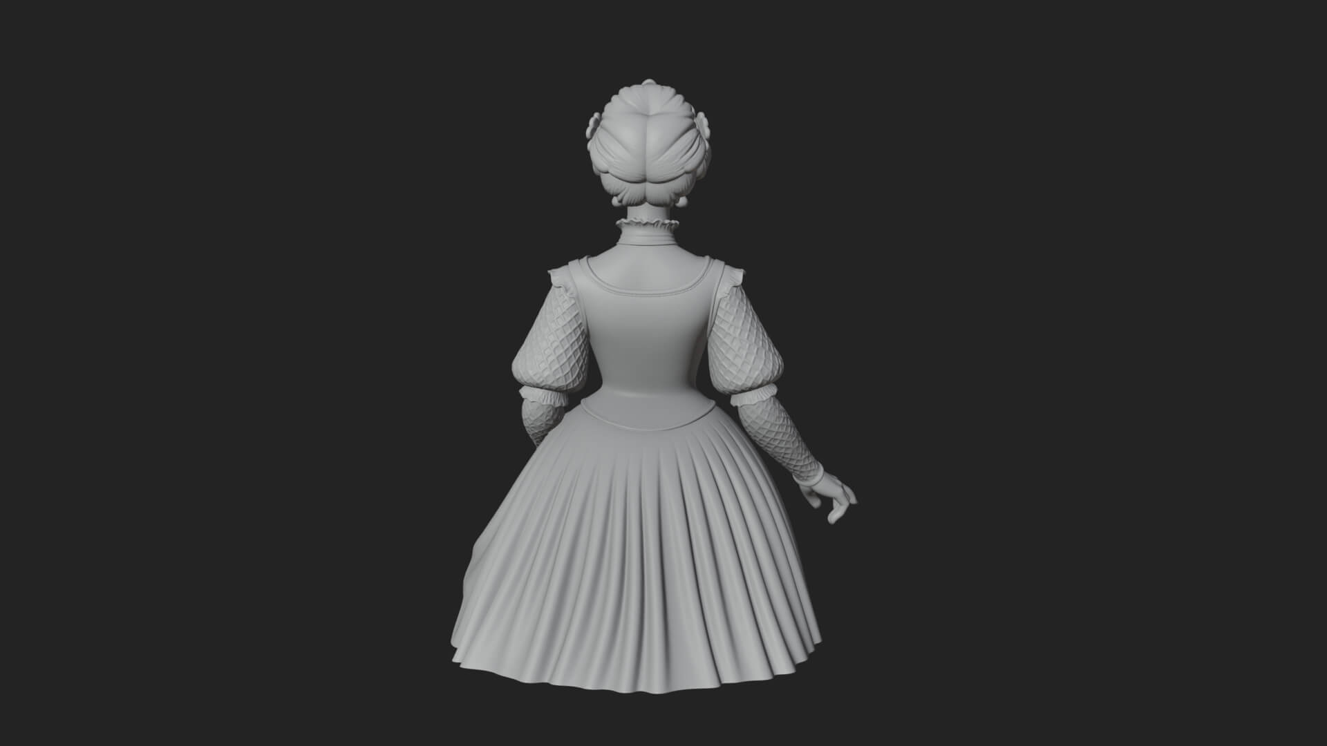 Victorian Lady Gown Statue Design 1 3D Print Model 3D Model