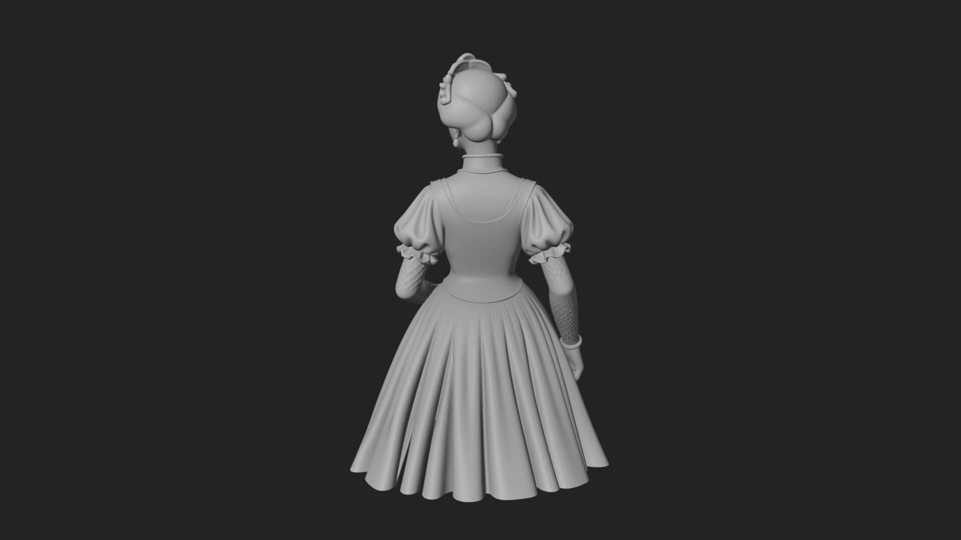 Victorian Lady Gown Statue Design 3 3D Print Model 3D Model