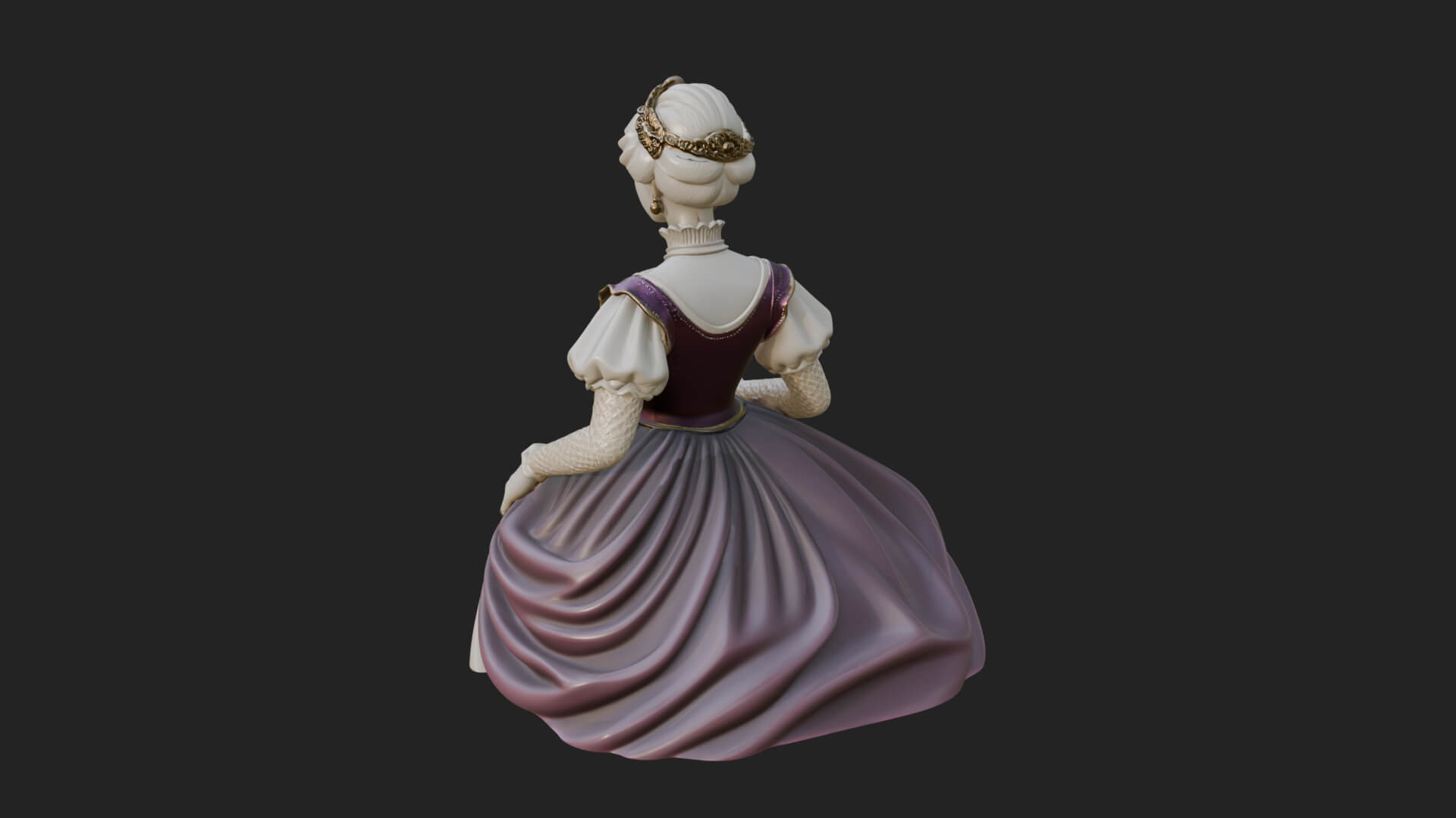 Victorian Lady Gown Statue Design 4 3D Print Model 3D Model