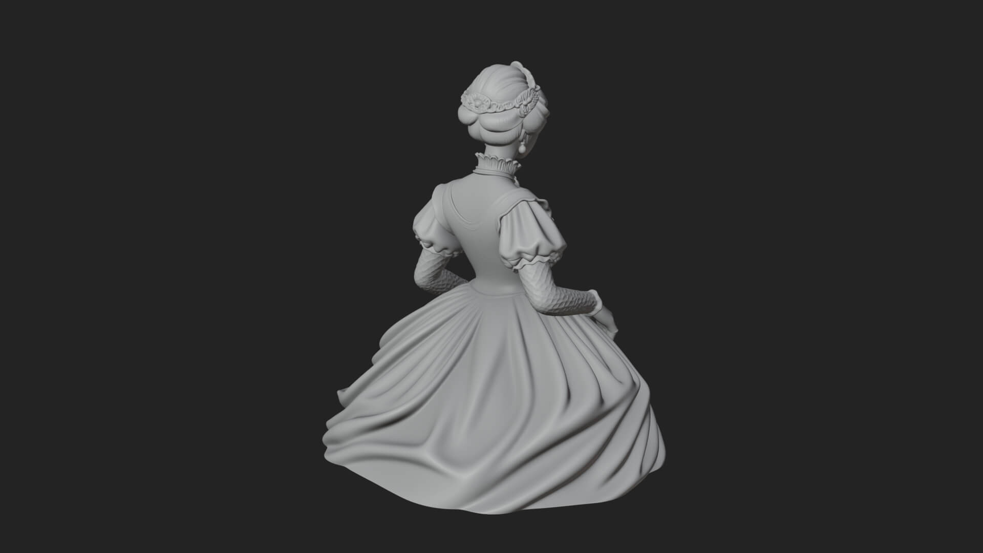 Victorian Lady Gown Statue Design 4 3D Print Model 3D Model
