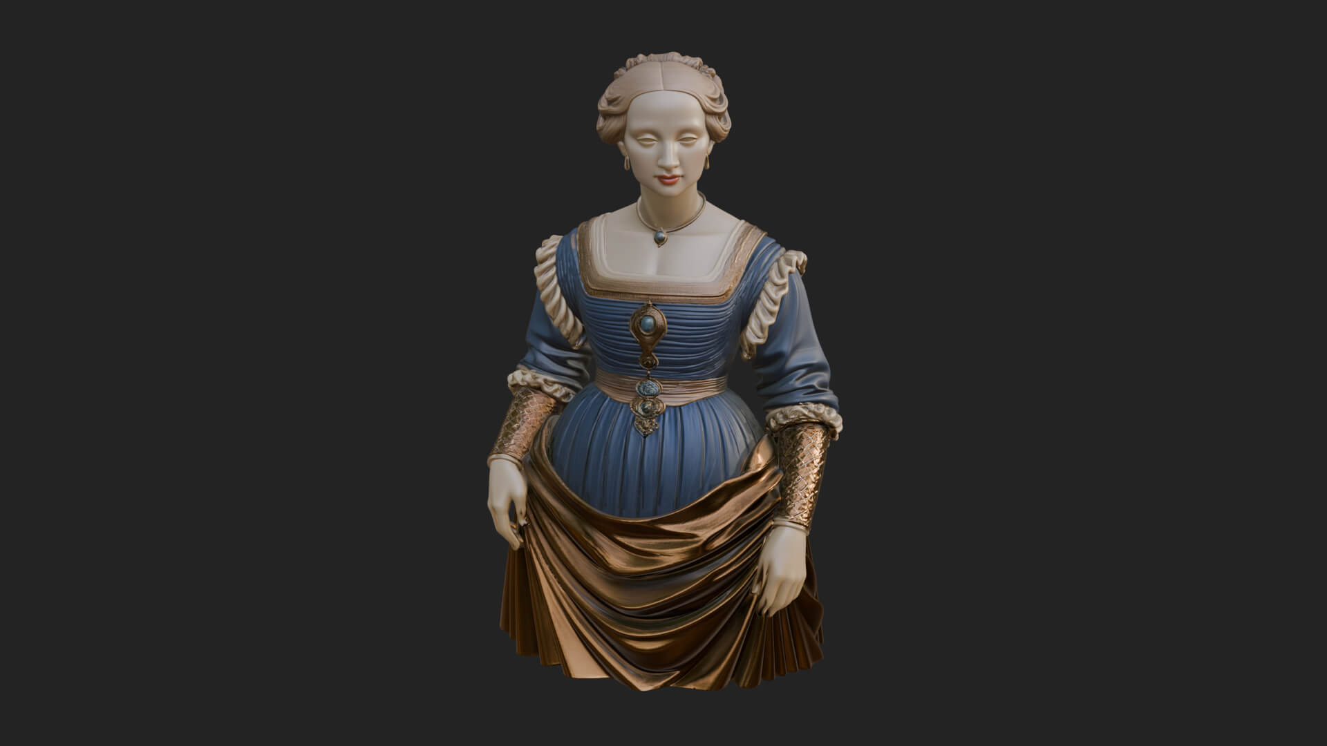 Victorian Lady Gown Statue Design 5 3D Print Model 3D Model