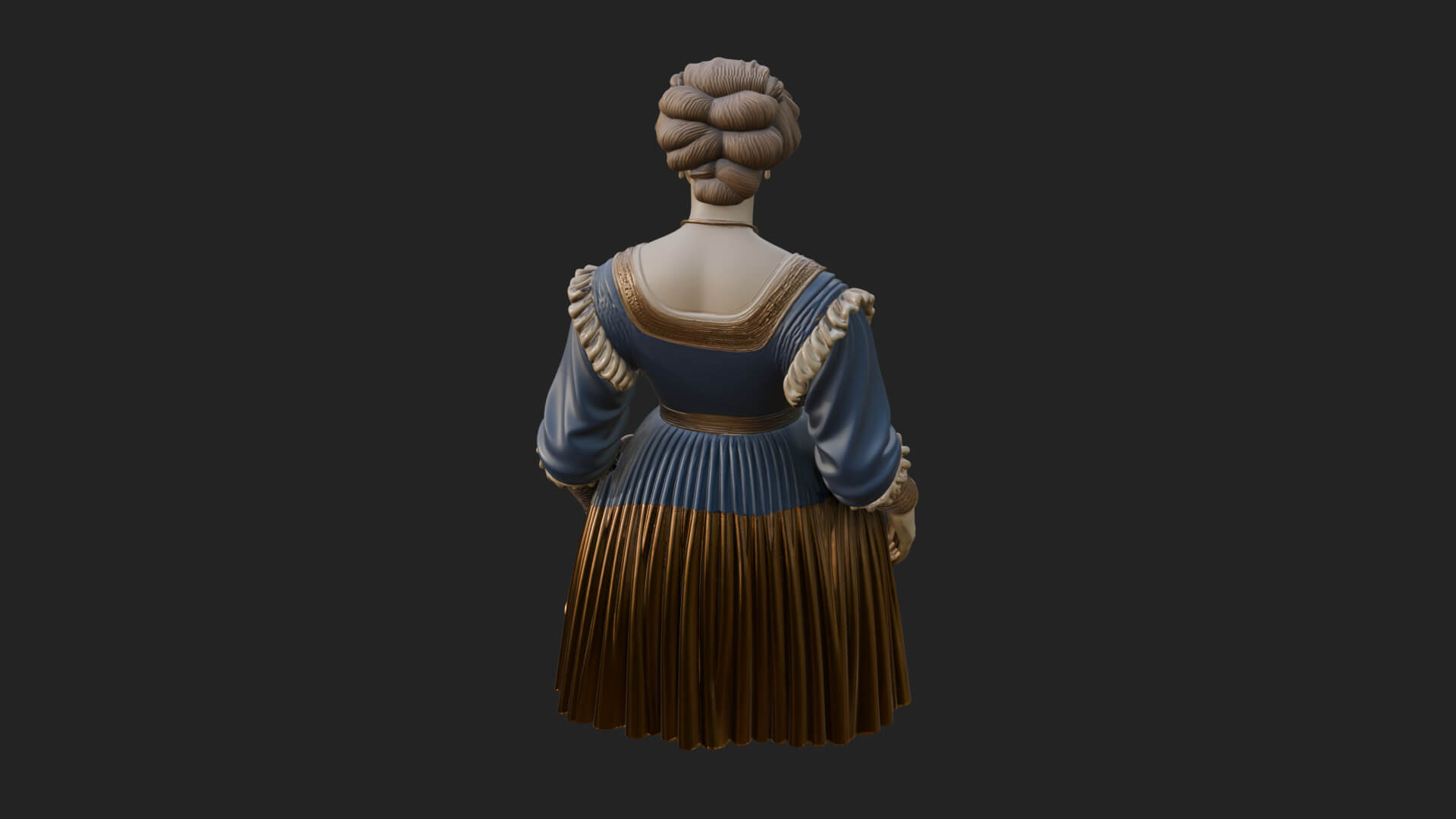 Victorian Lady Gown Statue Design 5 3D Print Model 3D Model