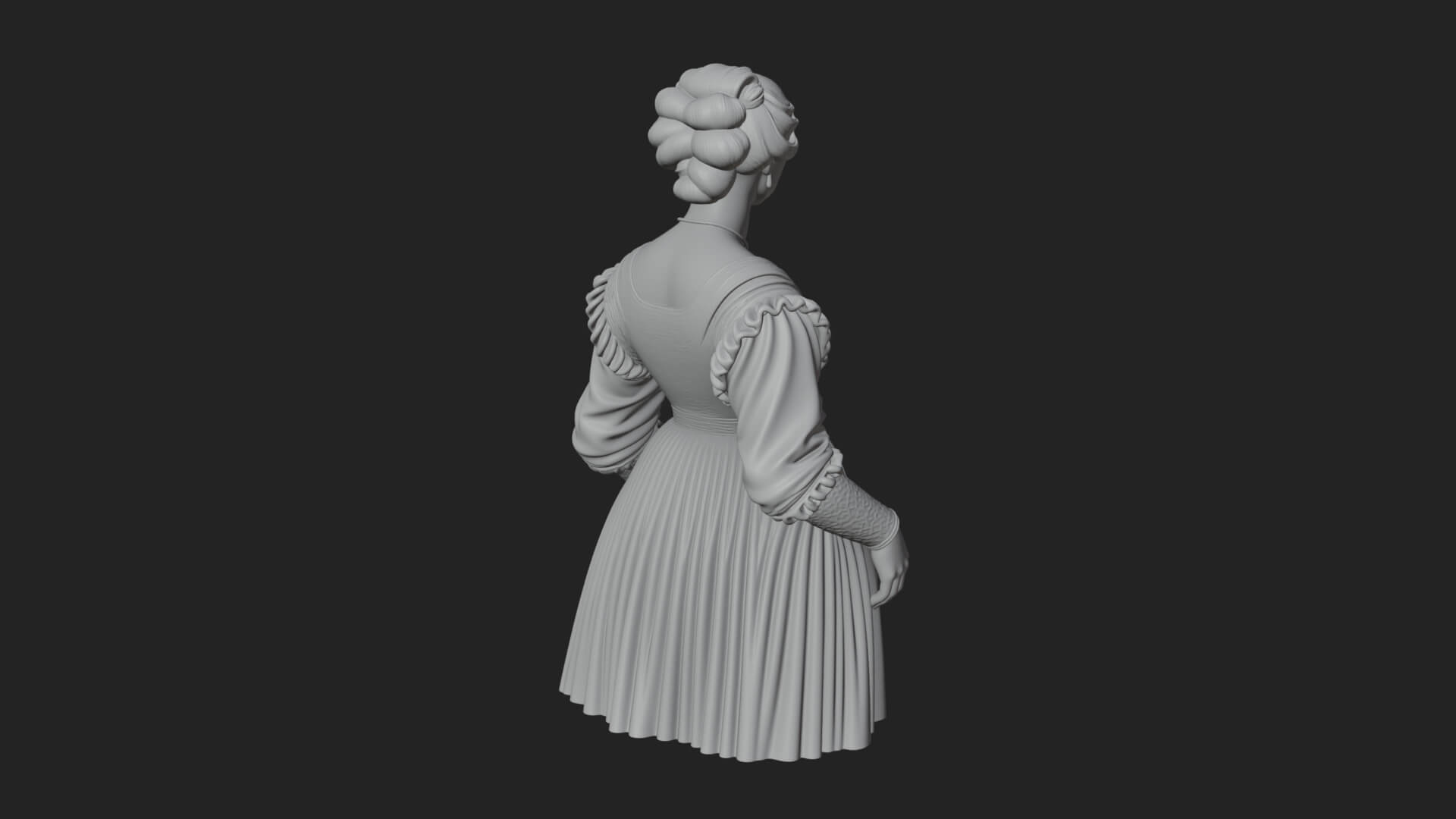 Victorian Lady Gown Statue Design 5 3D Print Model 3D Model