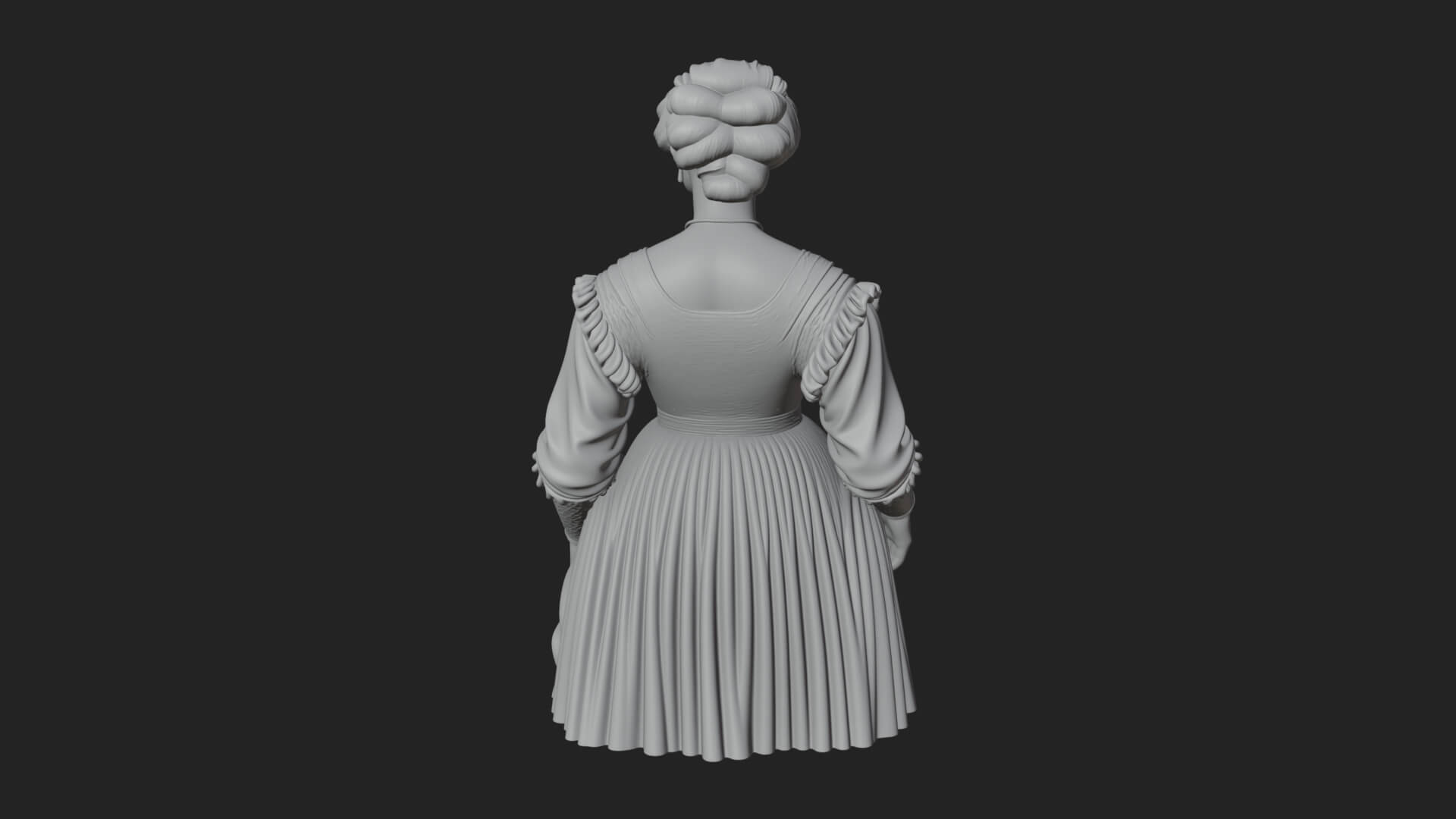 Victorian Lady Gown Statue Design 5 3D Print Model 3D Model