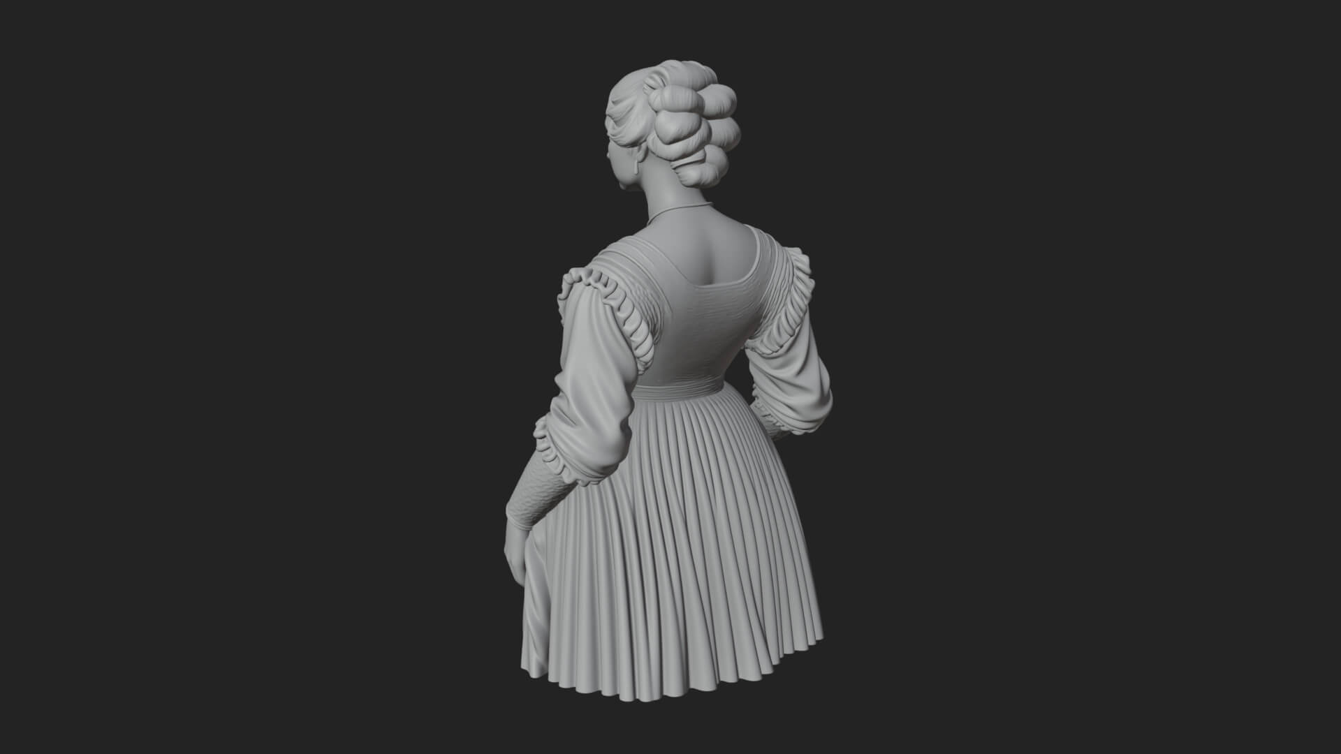 Victorian Lady Gown Statue Design 5 3D Print Model 3D Model