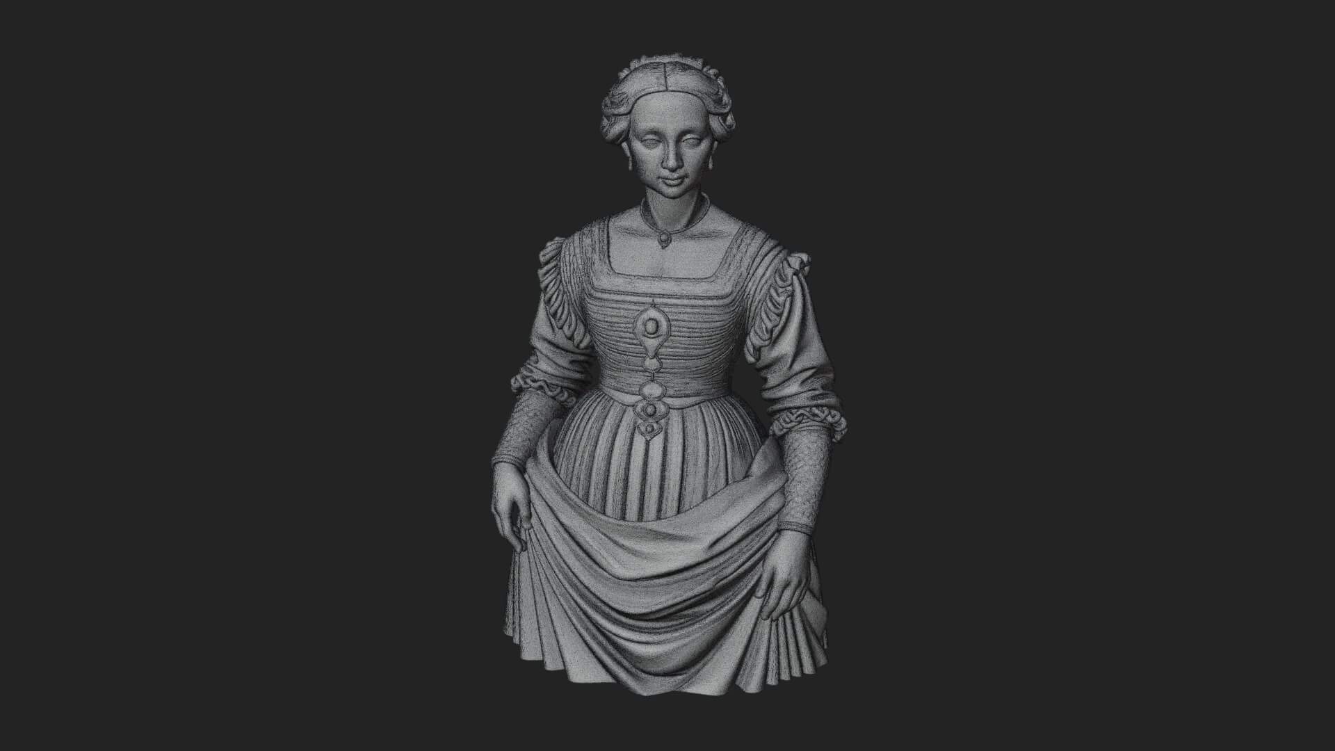 Victorian Lady Gown Statue Design 5 3D Print Model 3D Model