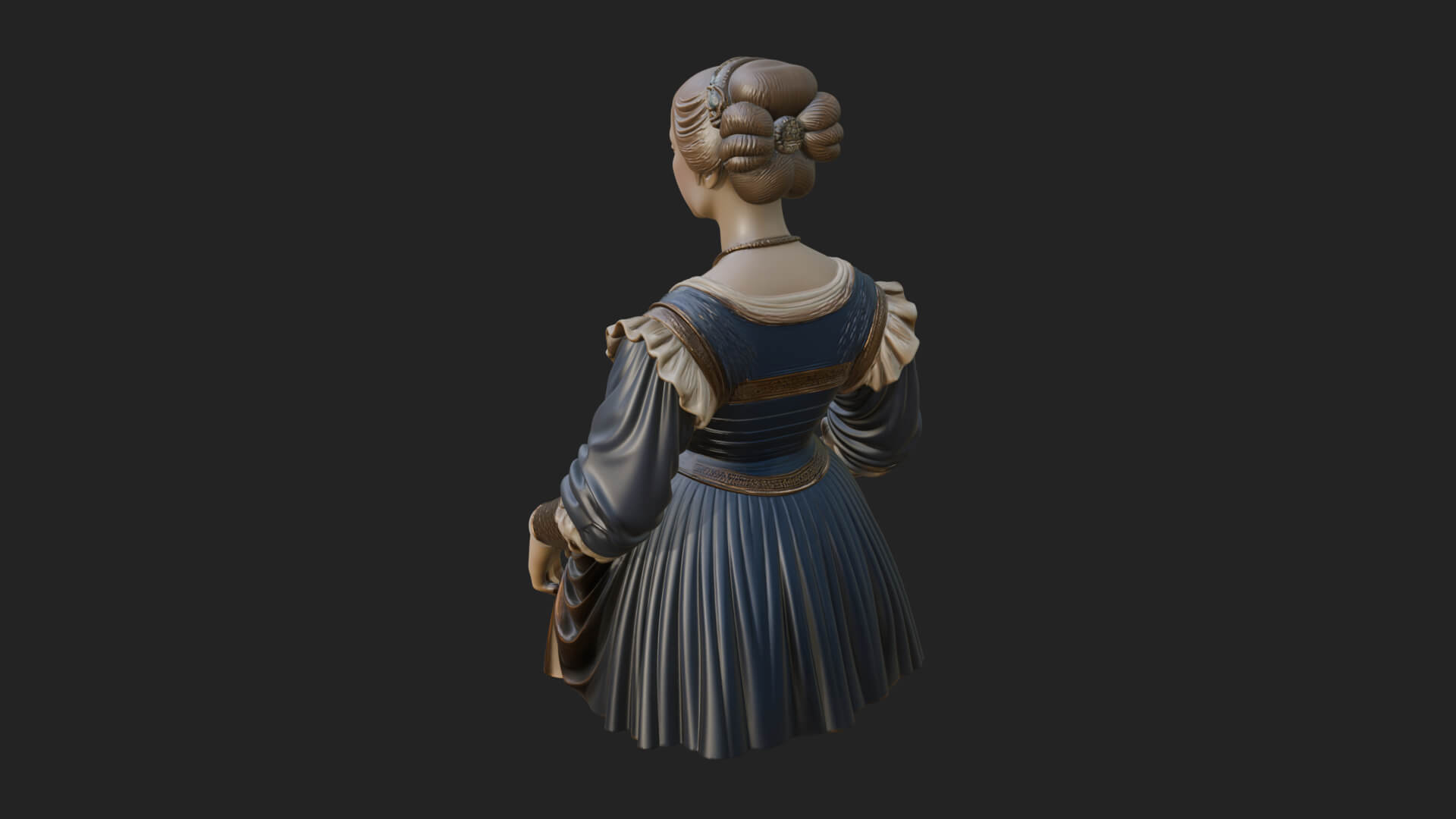 Victorian Lady Gown Statue Design 6 3D Print Model 3D Model
