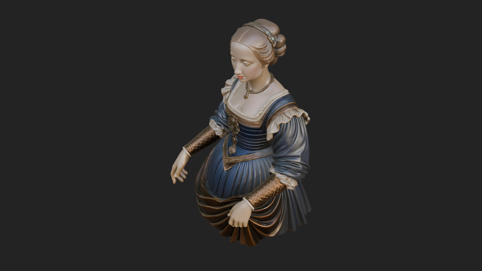 Victorian Lady Gown Statue Design 6 3D Print Model 3D Model