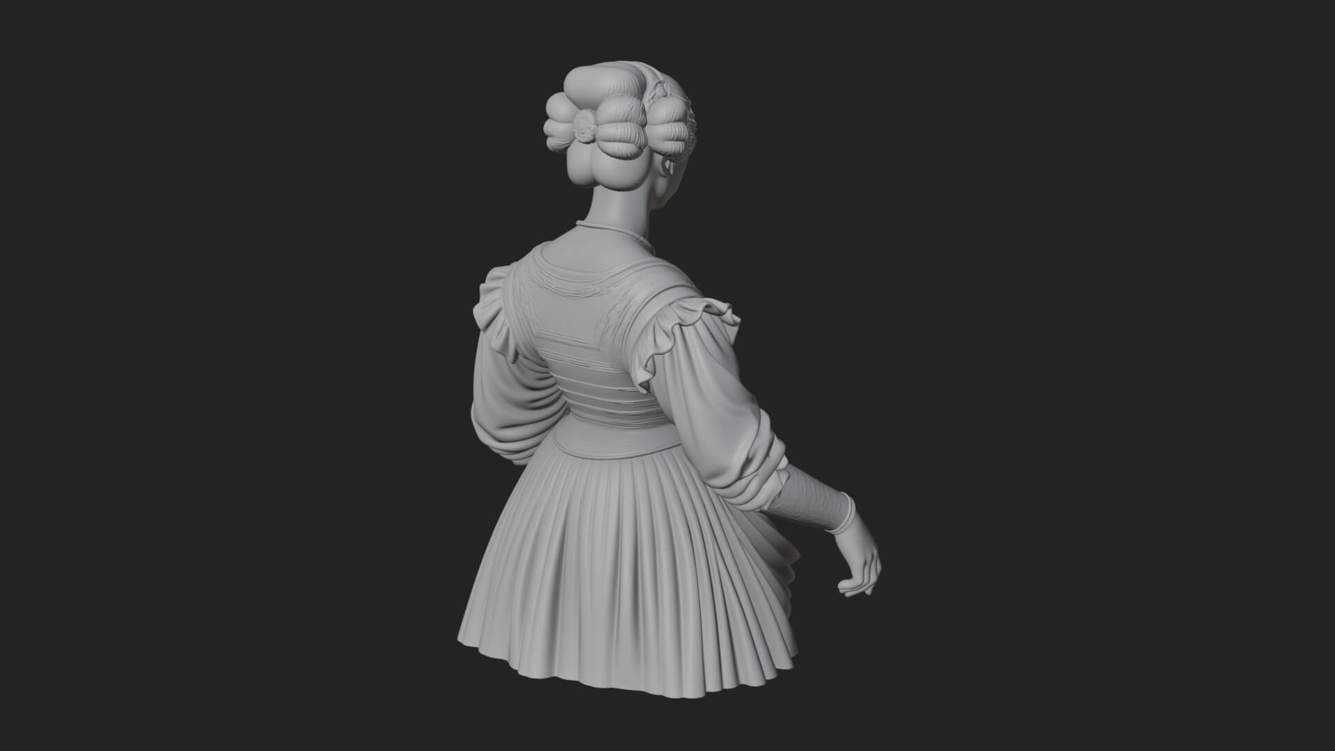 Victorian Lady Gown Statue Design 6 3D Print Model 3D Model