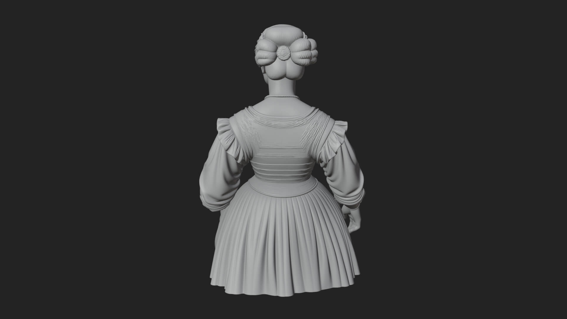 Victorian Lady Gown Statue Design 6 3D Print Model 3D Model
