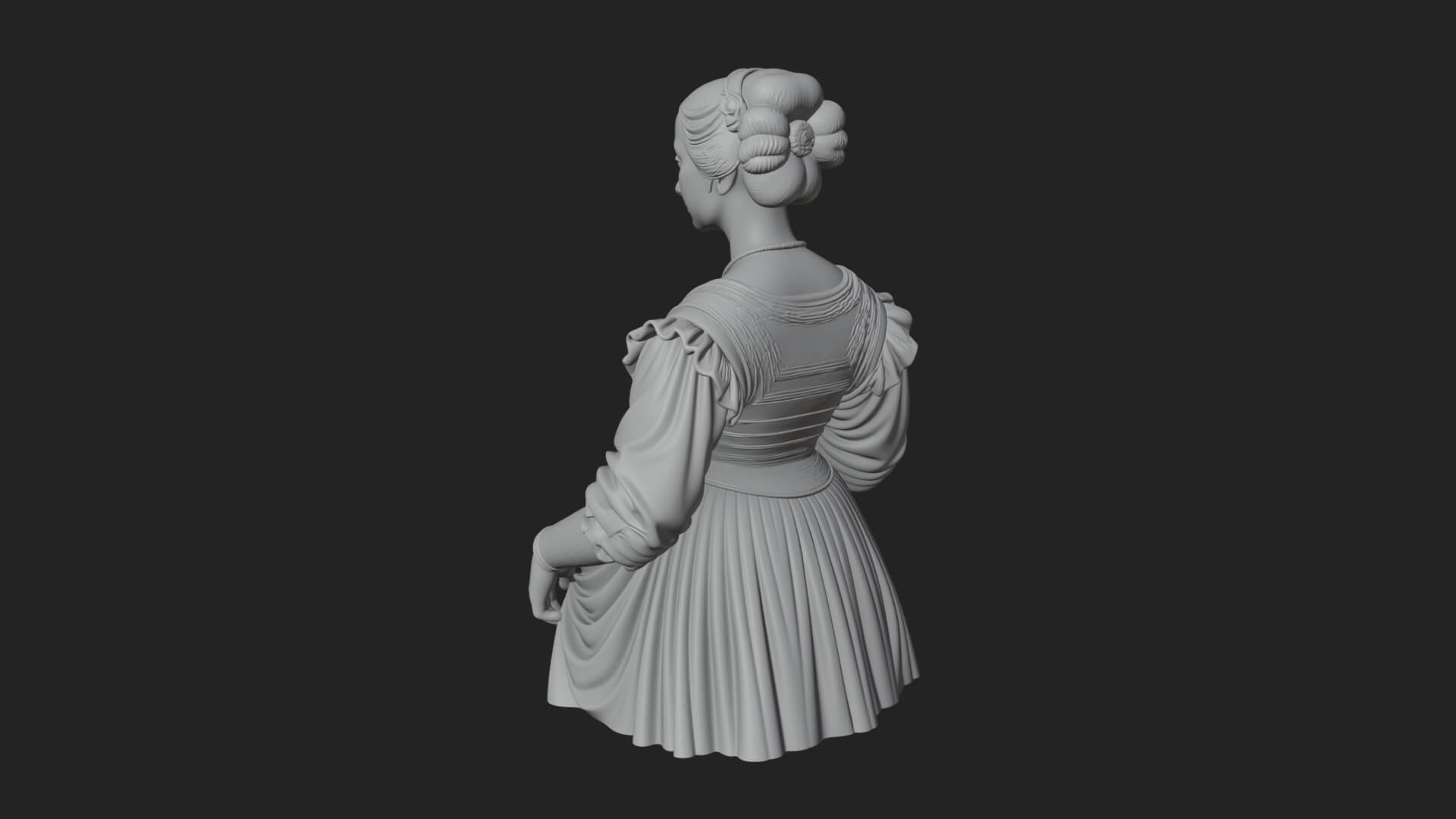 Victorian Lady Gown Statue Design 6 3D Print Model 3D Model