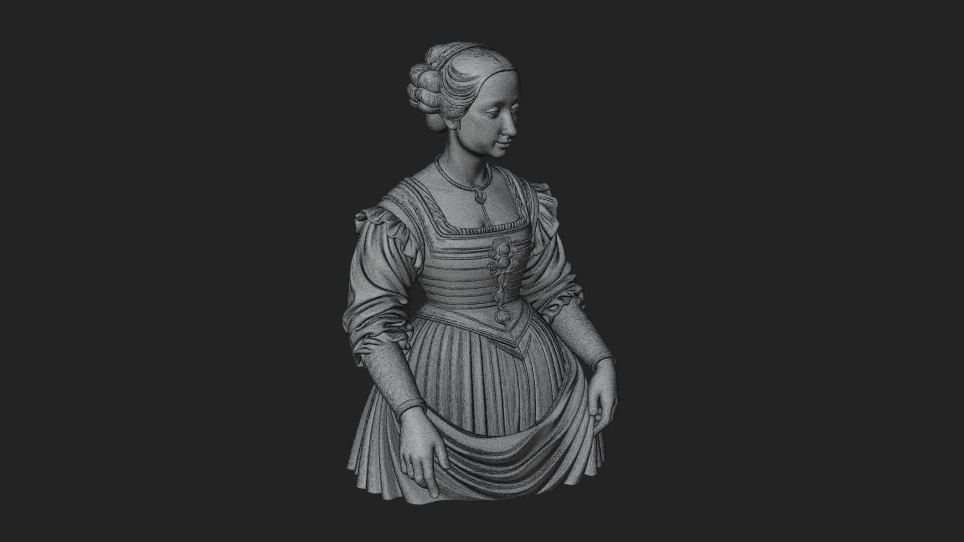 Victorian Lady Gown Statue Design 6 3D Print Model 3D Model
