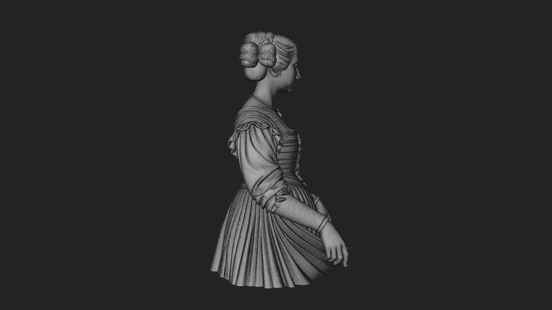 Victorian Lady Gown Statue Design 6 3D Print Model 3D Model