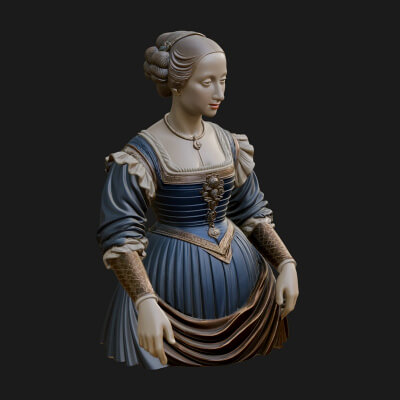 Victorian Lady Gown Statue Design 6 3D Print Model