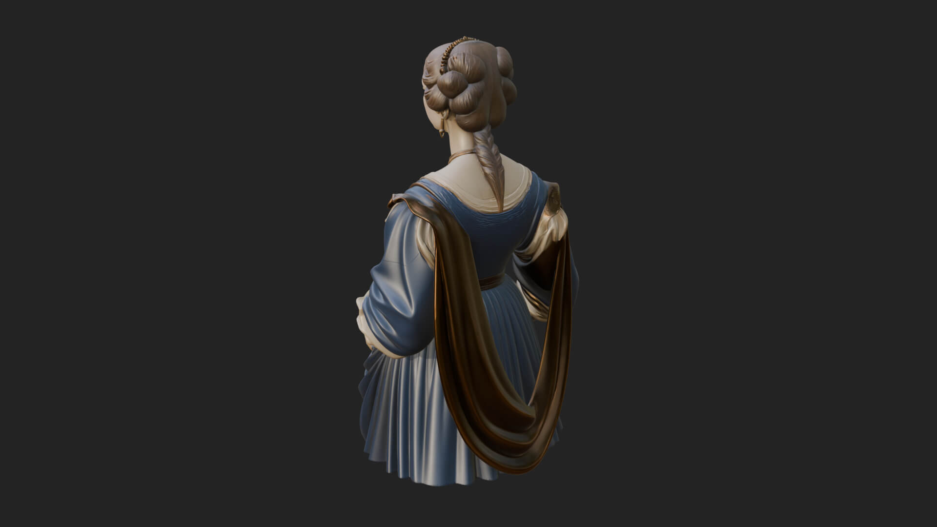 Victorian Lady Gown Statue Design 7 3D Print Model 3D Model