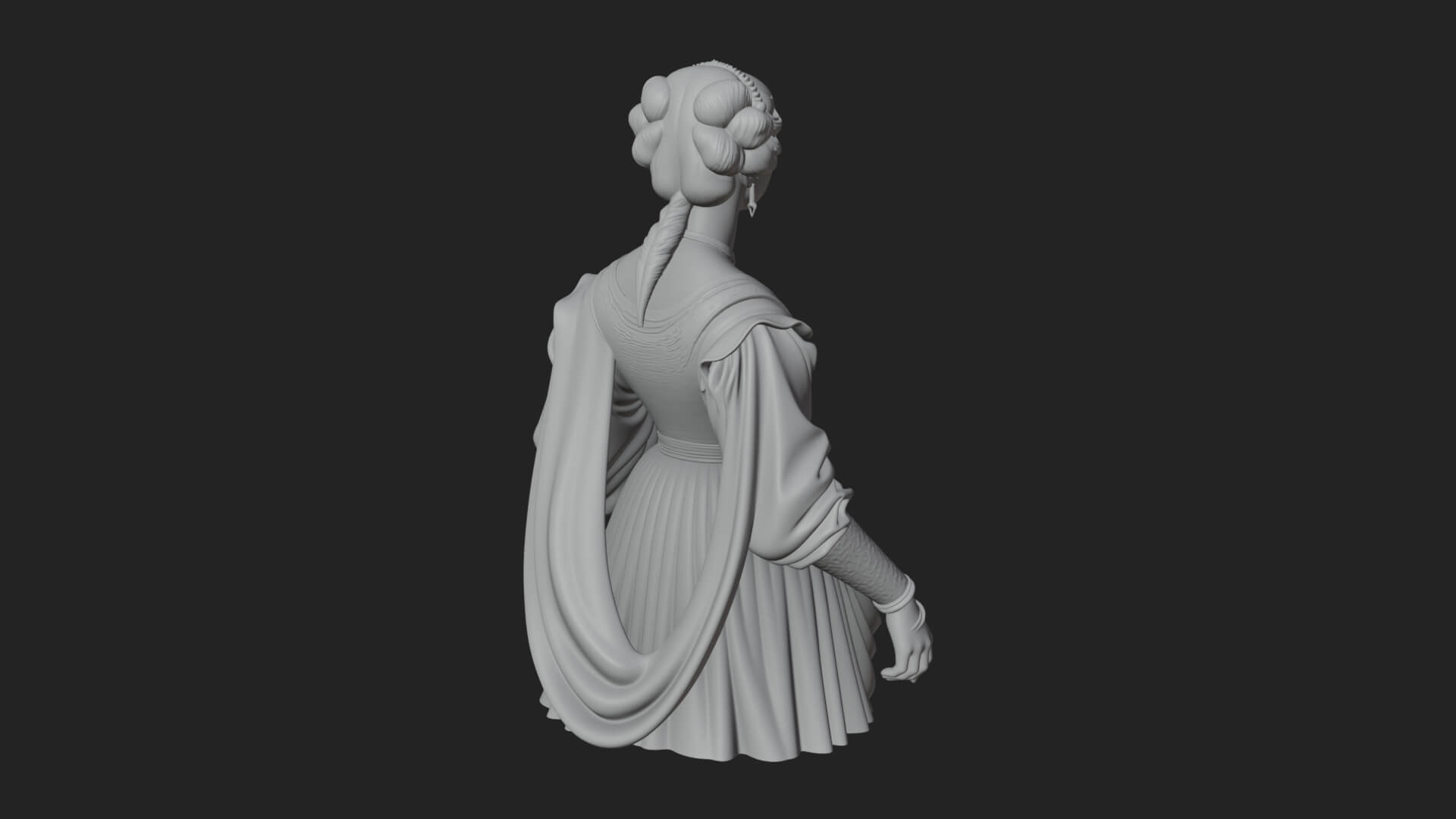 Victorian Lady Gown Statue Design 7 3D Print Model 3D Model