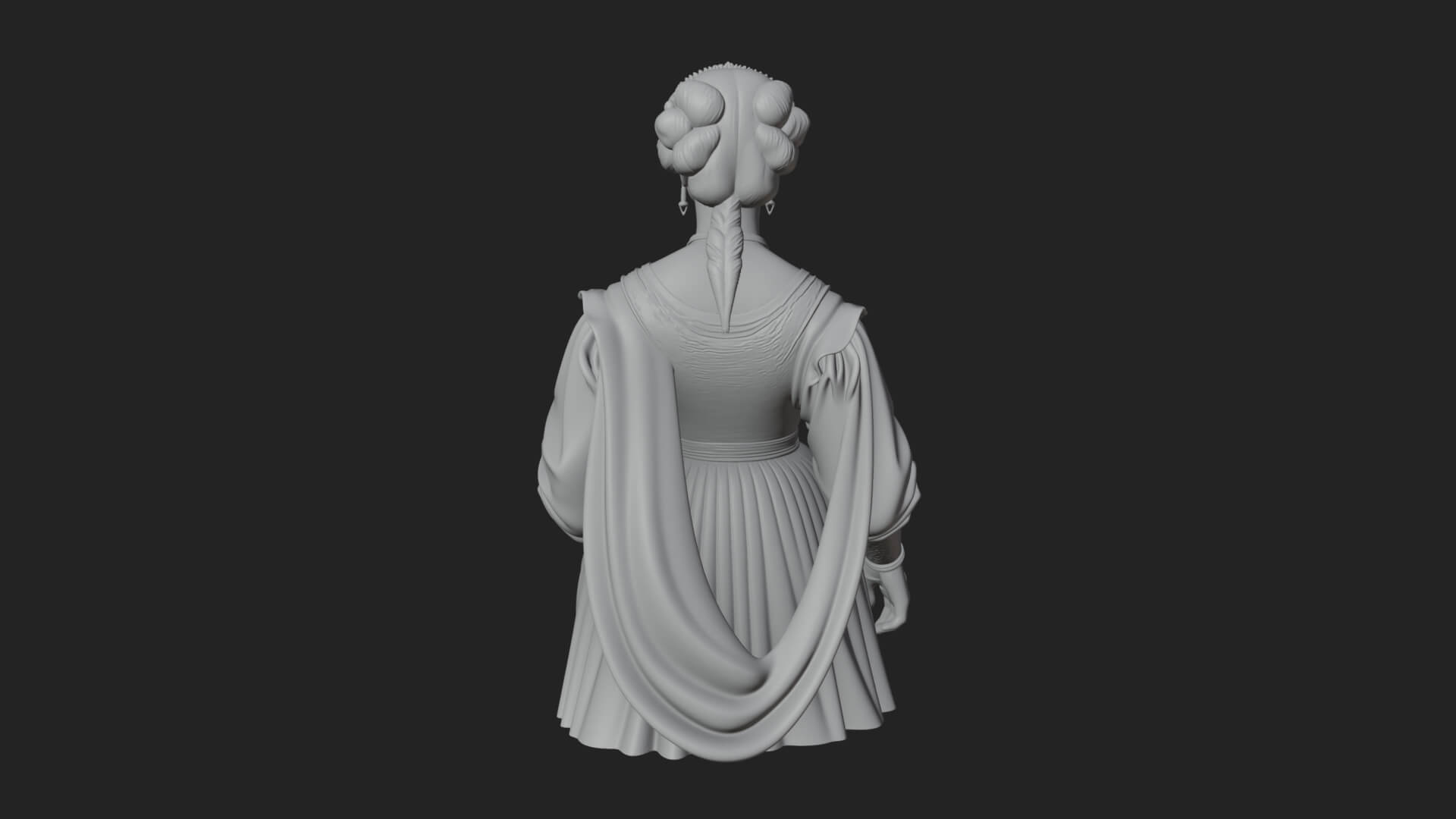 Victorian Lady Gown Statue Design 7 3D Print Model 3D Model