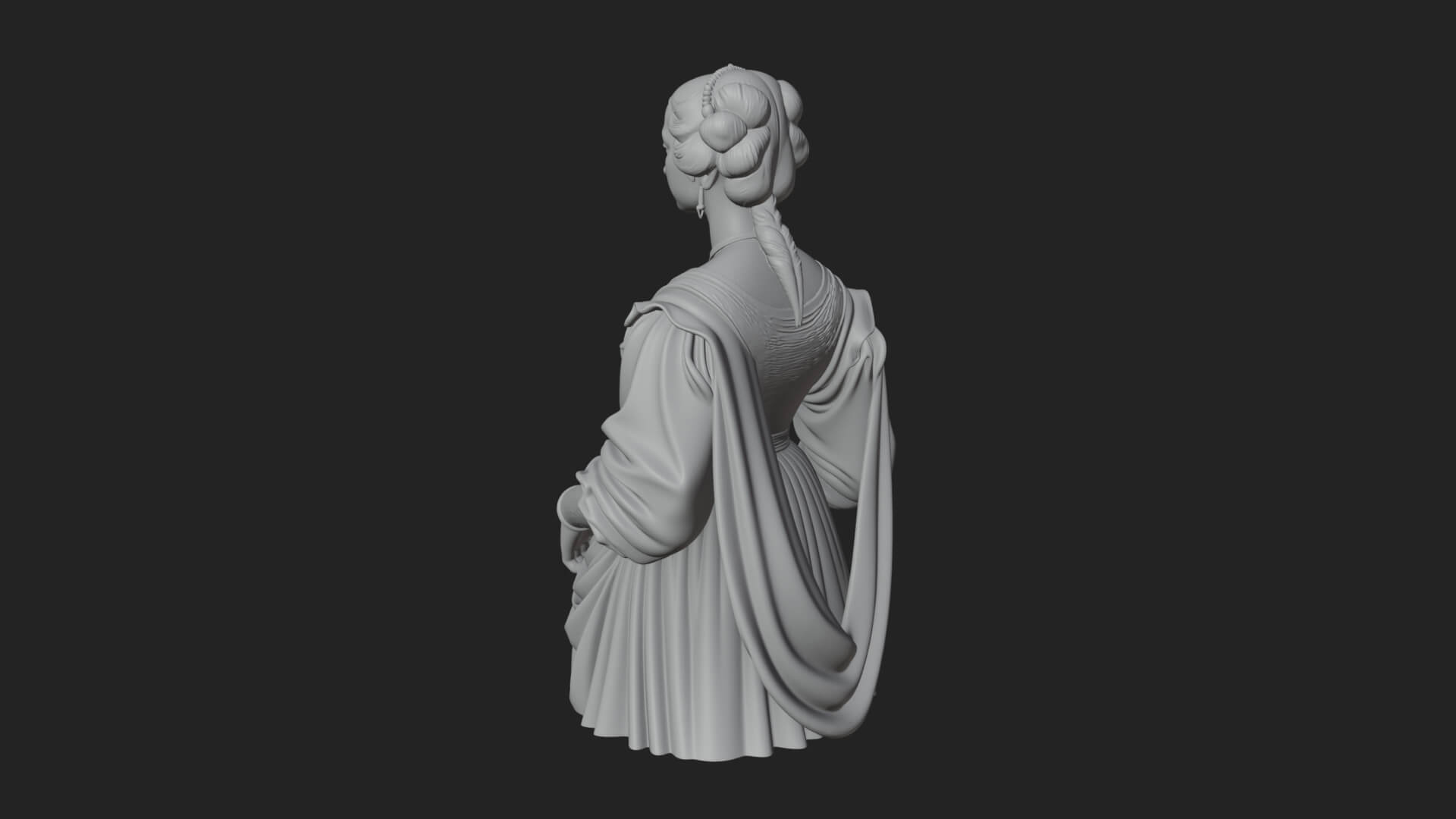 Victorian Lady Gown Statue Design 7 3D Print Model 3D Model