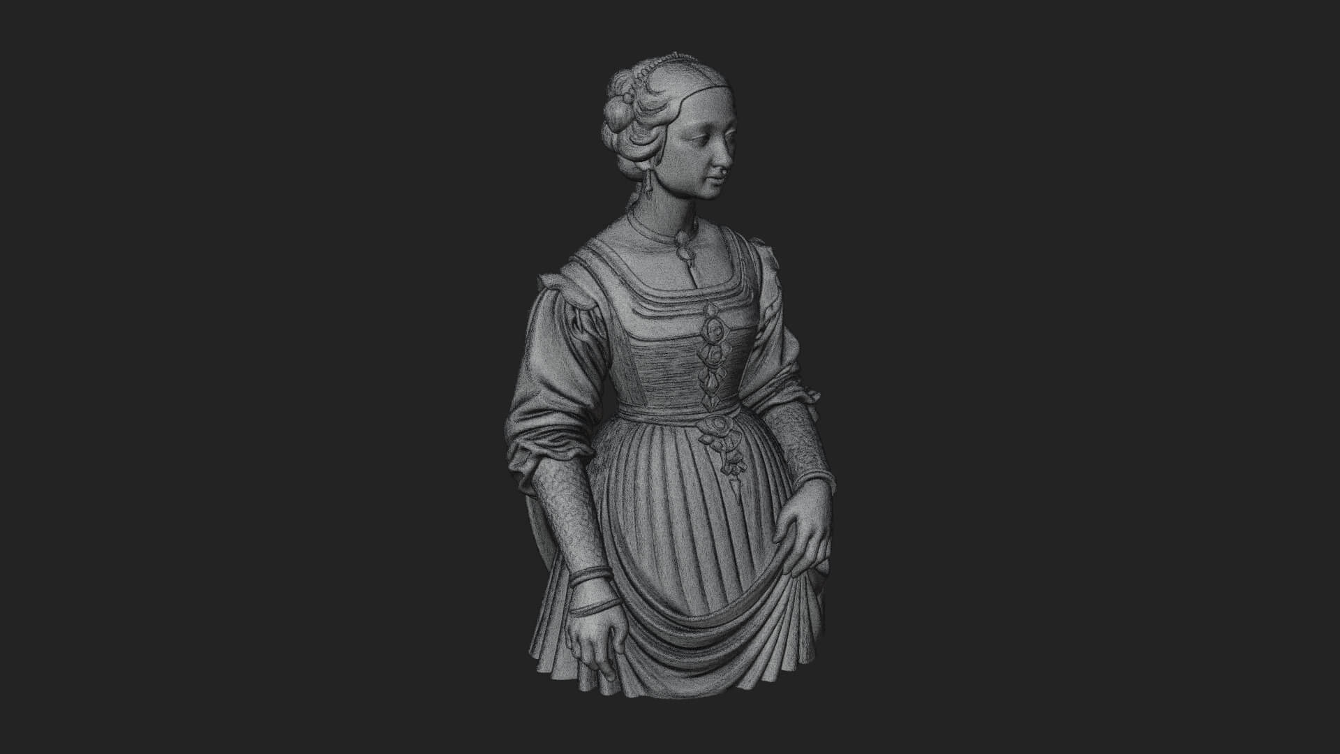Victorian Lady Gown Statue Design 7 3D Print Model 3D Model