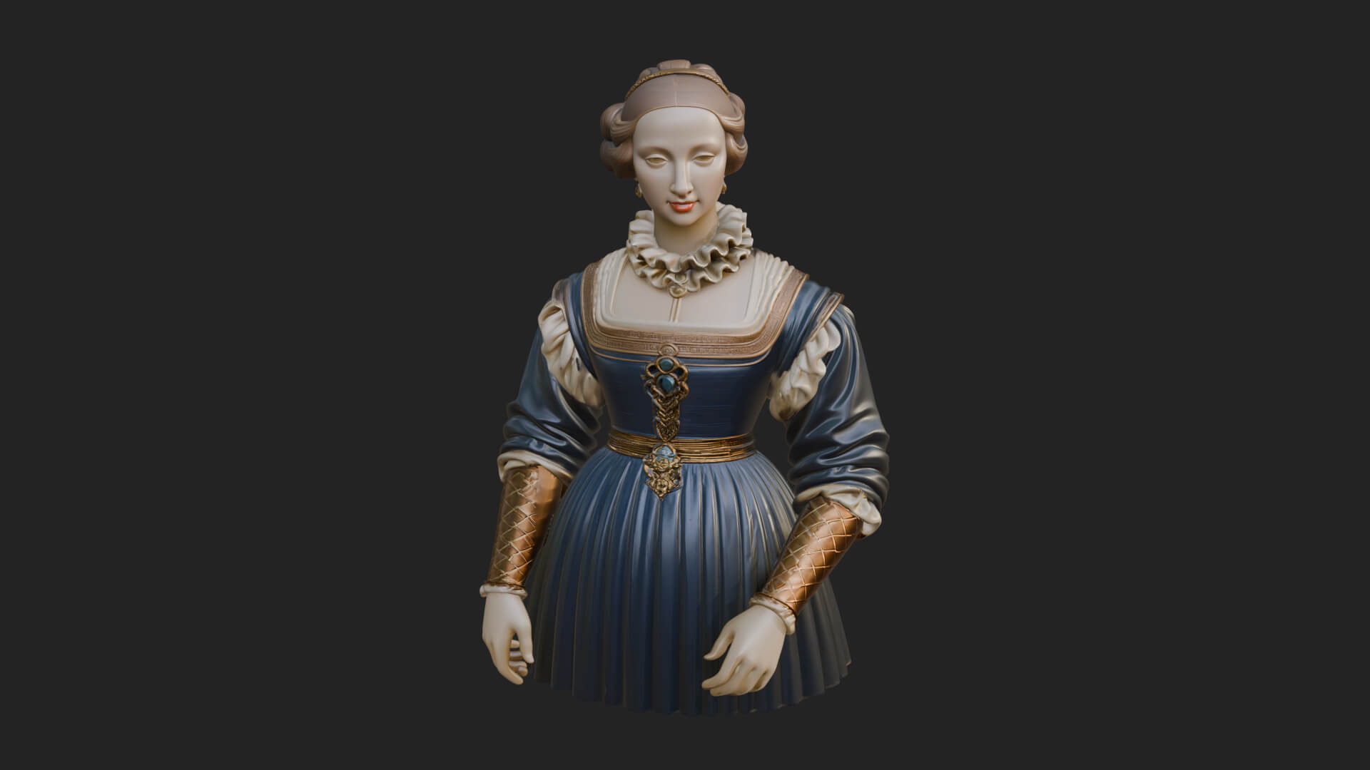 Victorian Lady Gown Statue Design 8 3D Print Model 3D Model