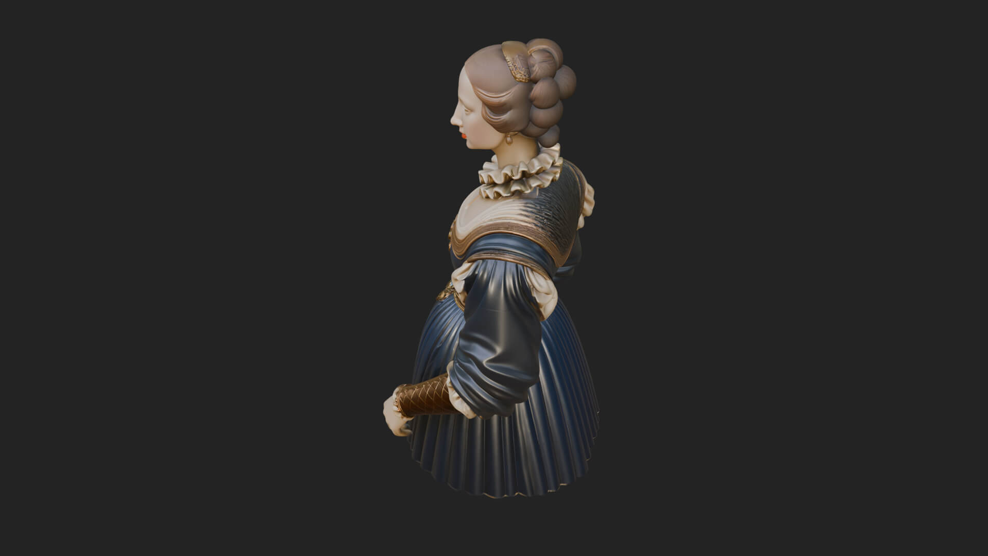 Victorian Lady Gown Statue Design 8 3D Print Model 3D Model