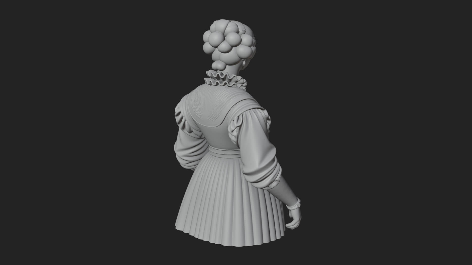 Victorian Lady Gown Statue Design 8 3D Print Model 3D Model