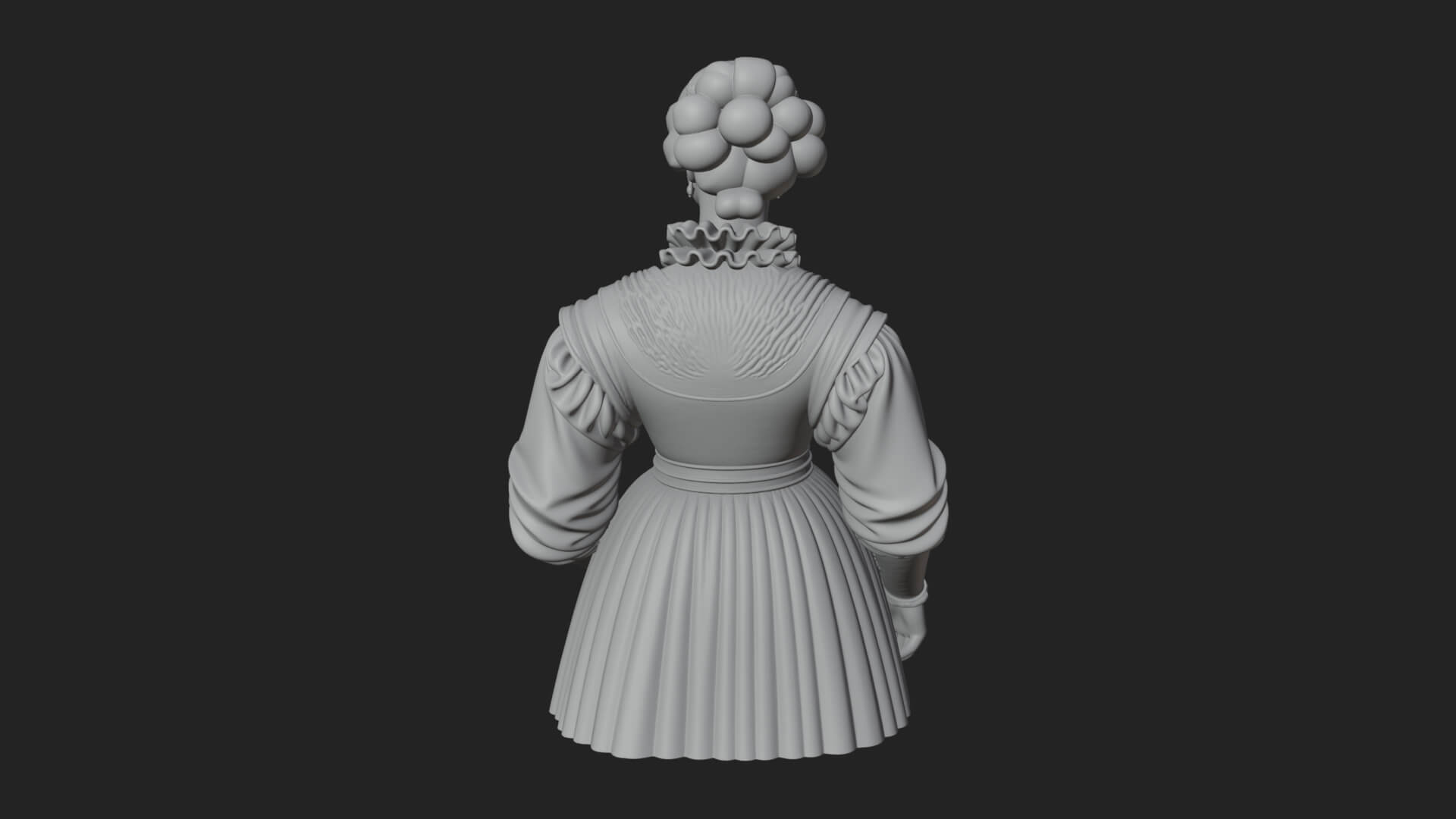 Victorian Lady Gown Statue Design 8 3D Print Model 3D Model