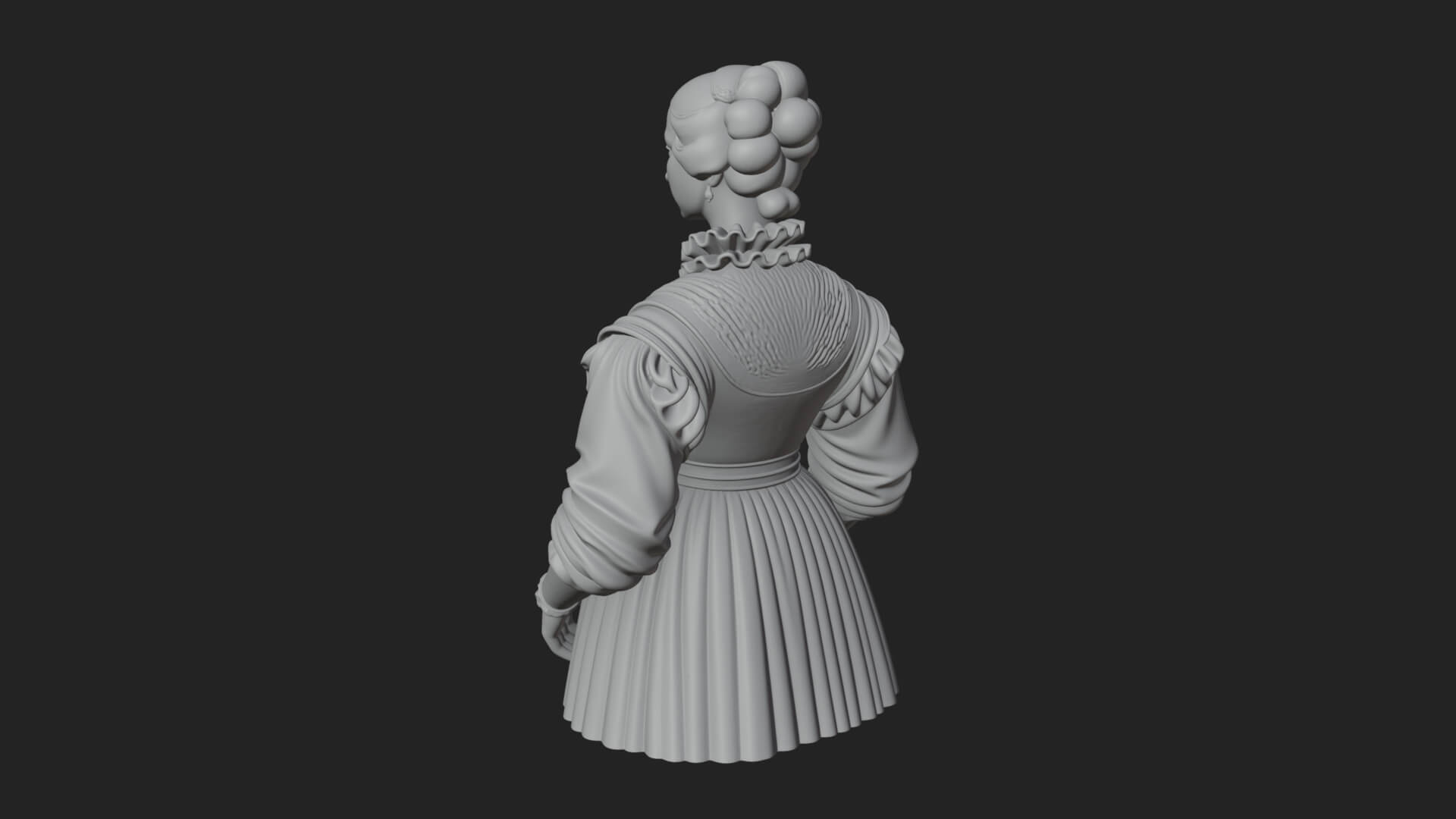 Victorian Lady Gown Statue Design 8 3D Print Model 3D Model